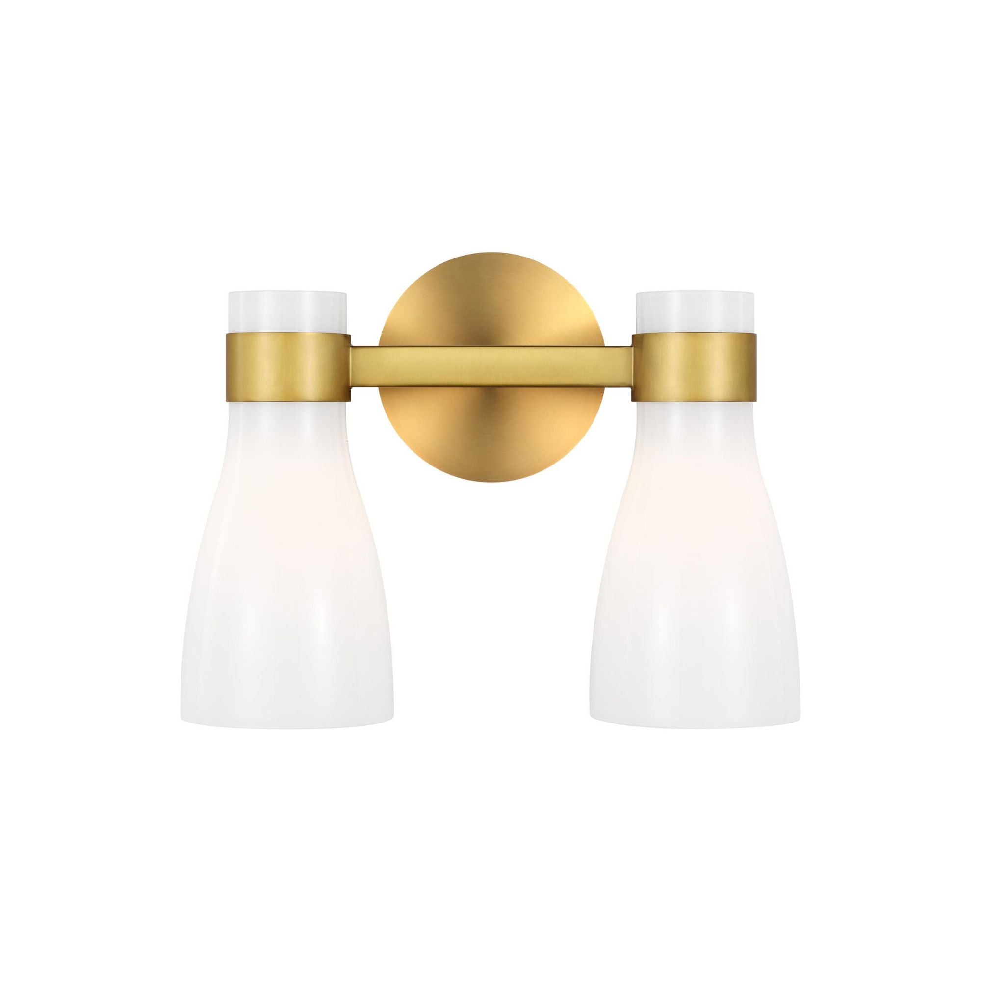 AERIN Moritz Two Light Vanity in Burnished Brass with Milk White Glass