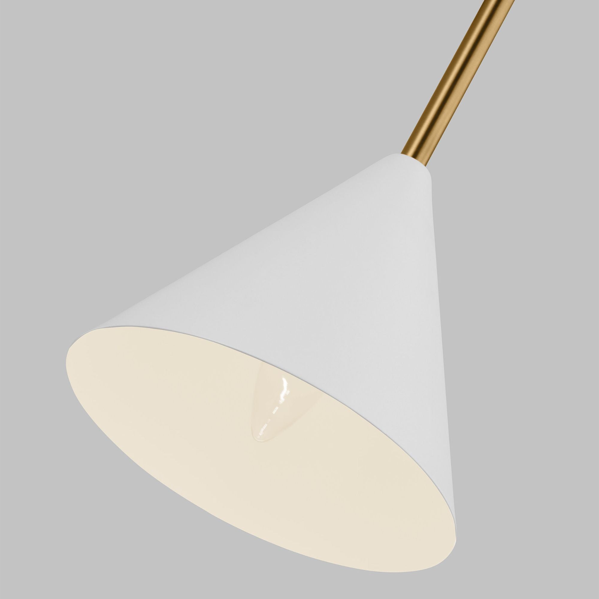 AERIN Cosmo Extra Large Sconce in Matte White and Burnished Brass