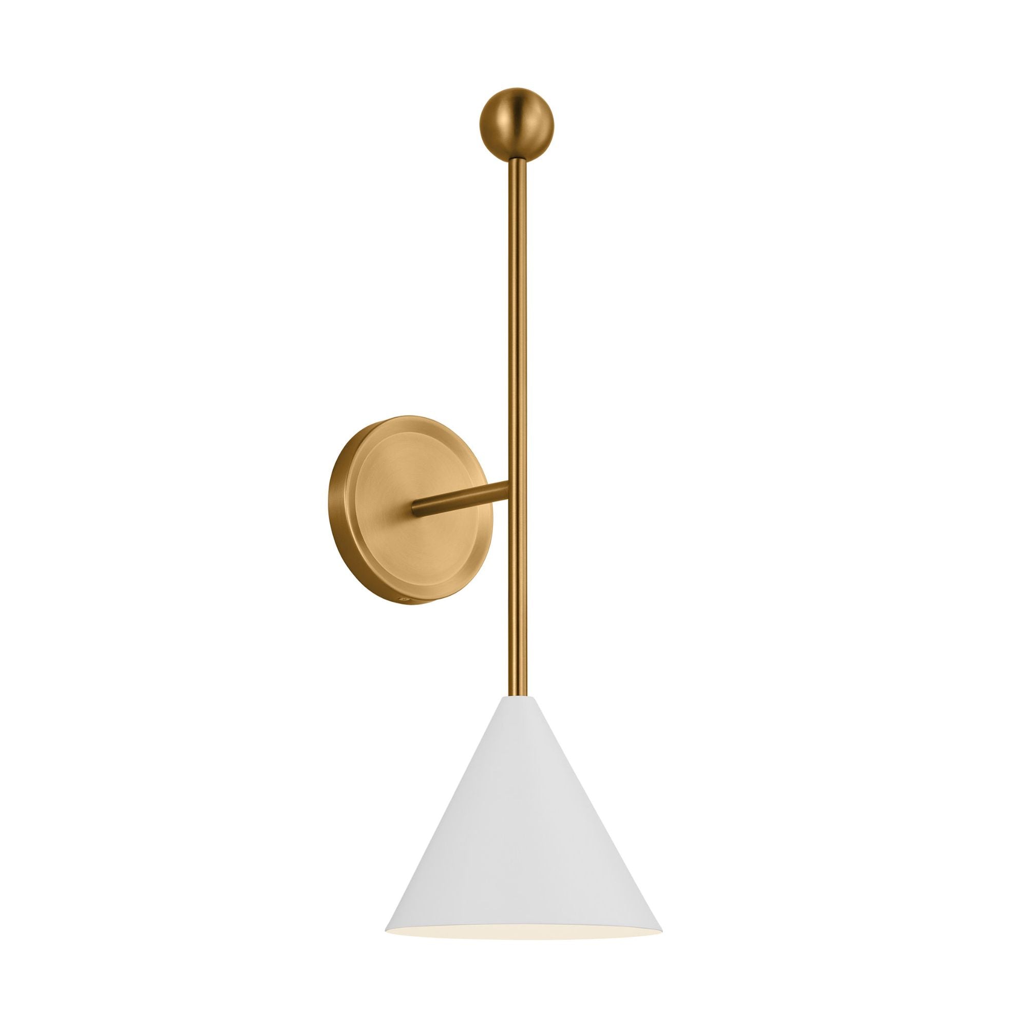 AERIN Cosmo Large Sconce in Matte White and Burnished Brass