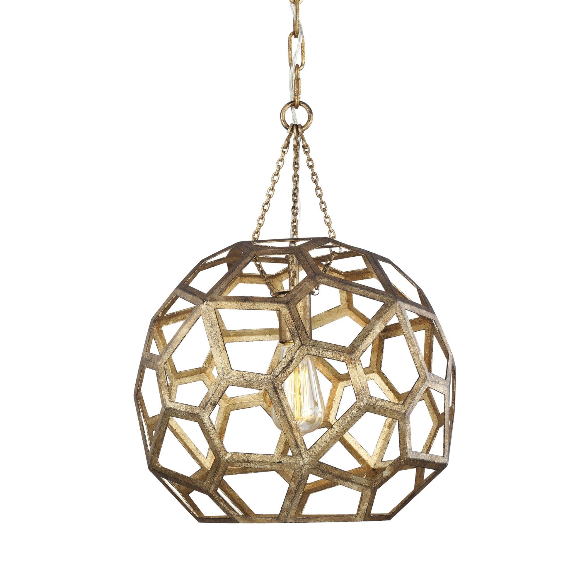 Alexa Hampton Feccetta Medium Pendant in Antique Gild