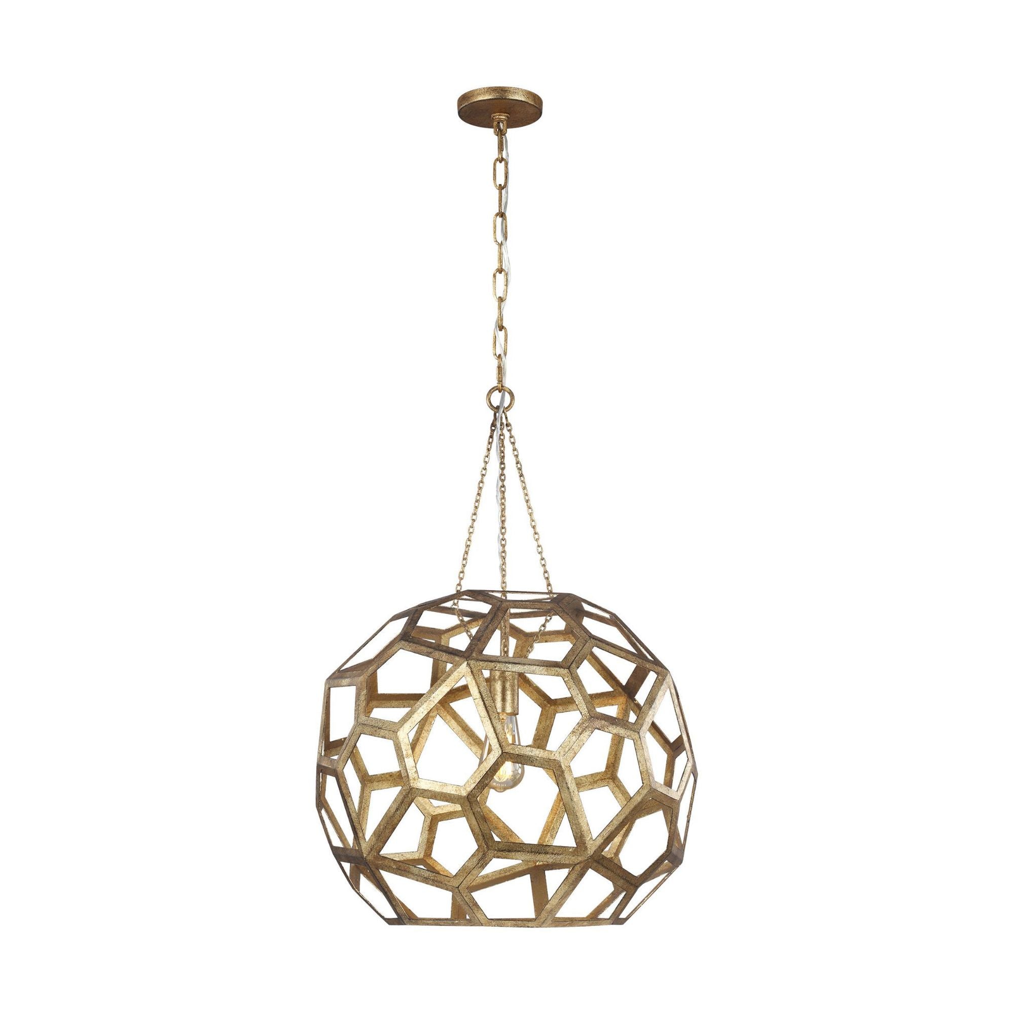 Alexa Hampton Feccetta Large Pendant in Antique Gild
