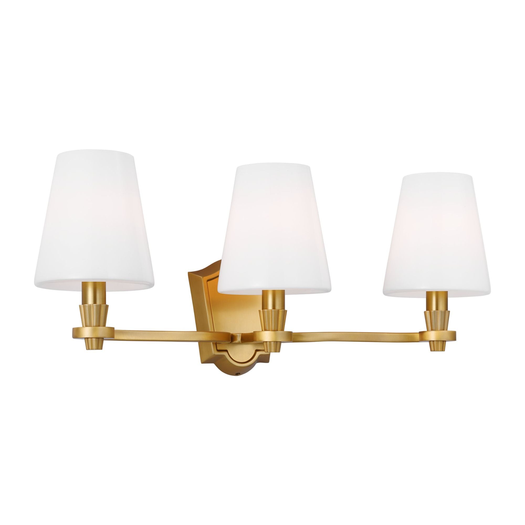 Alexa Hampton Paisley Three Light Vanity in Burnished Brass