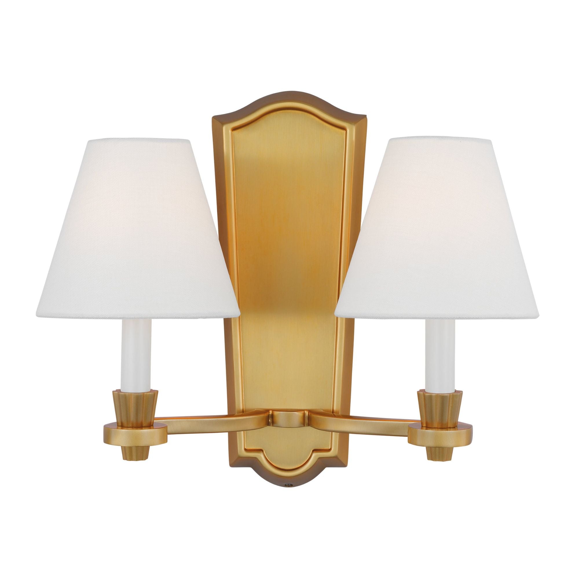 Alexa Hampton Paisley Double Sconce in Burnished Brass