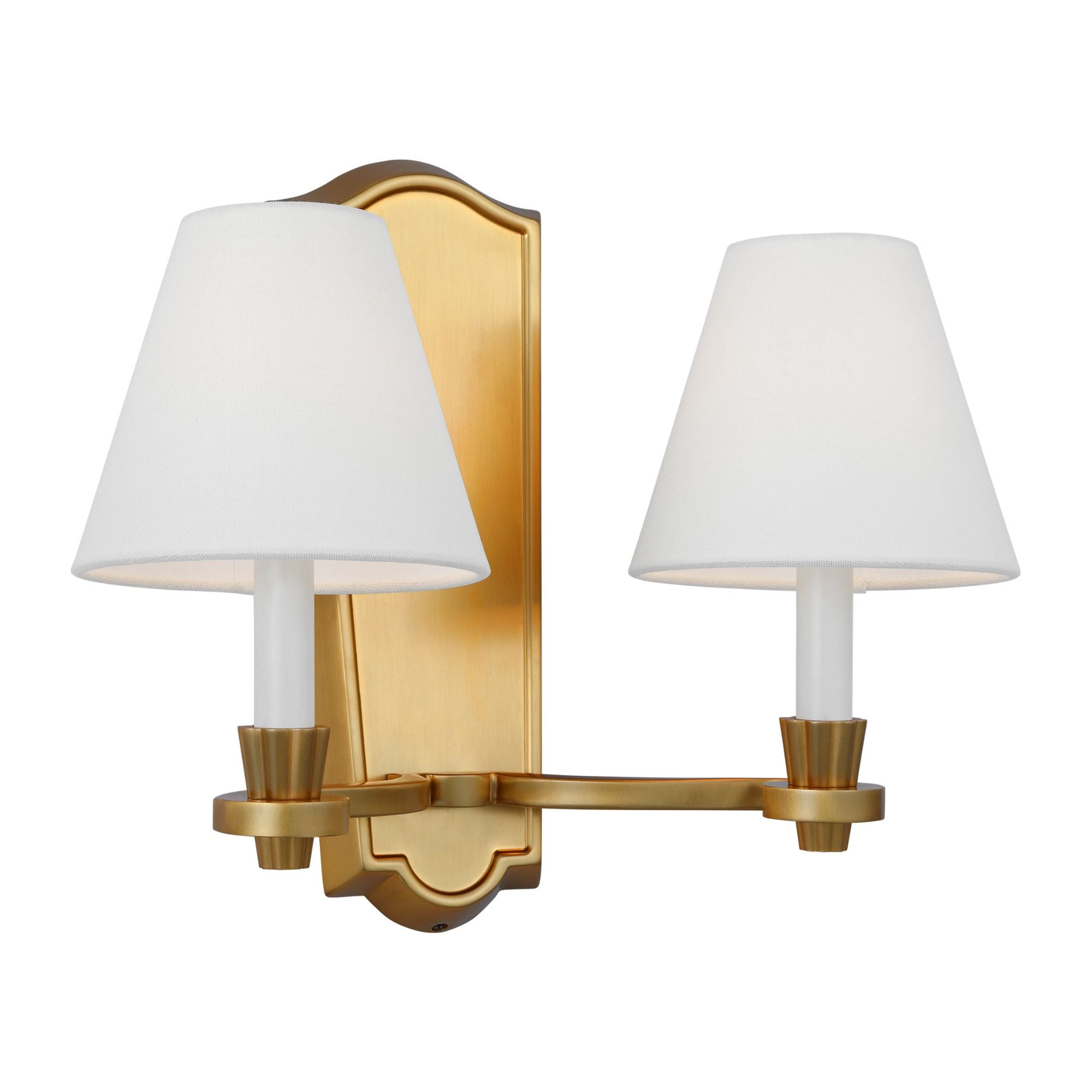 Alexa Hampton Paisley Double Sconce in Burnished Brass