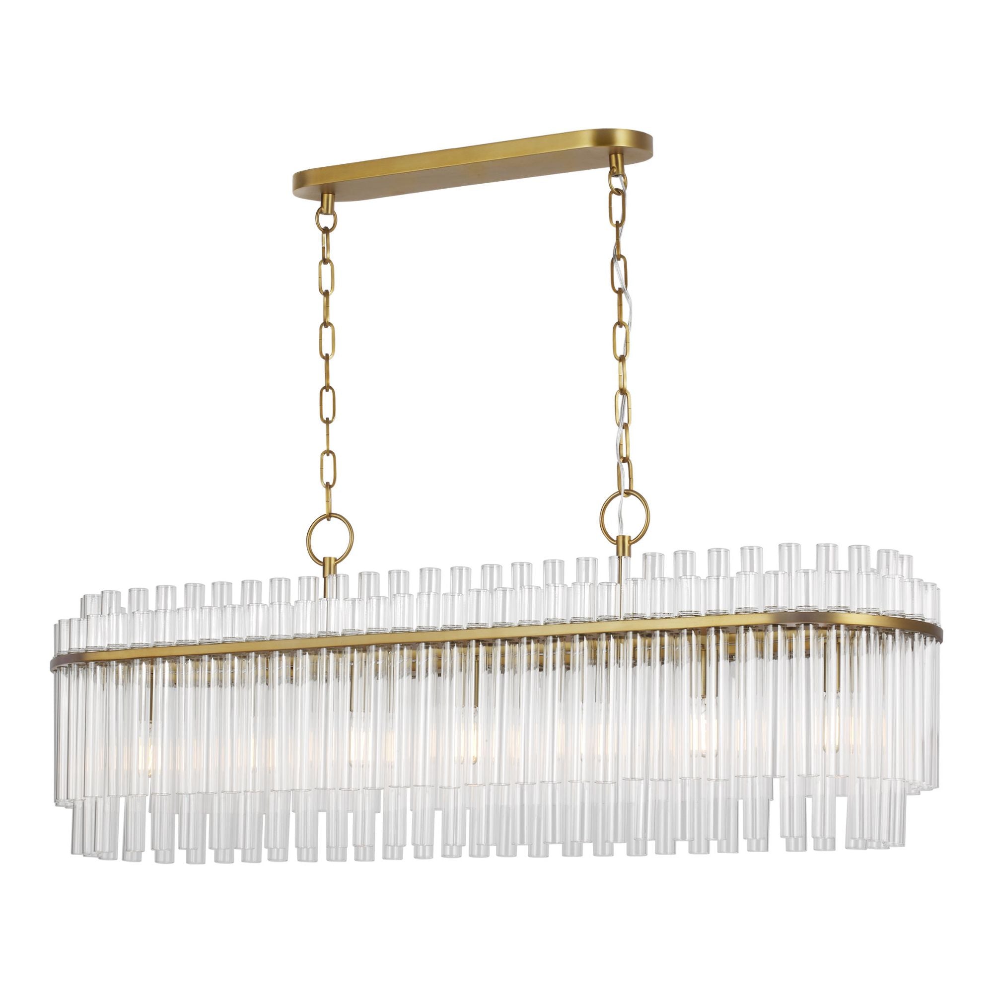 Chapman & Myers Beckett Linear Chandelier in Burnished Brass