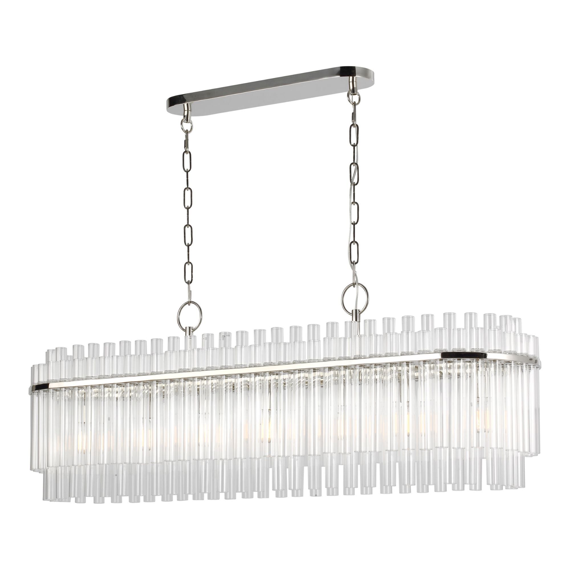 Chapman & Myers Beckett Linear Chandelier in Polished Nickel