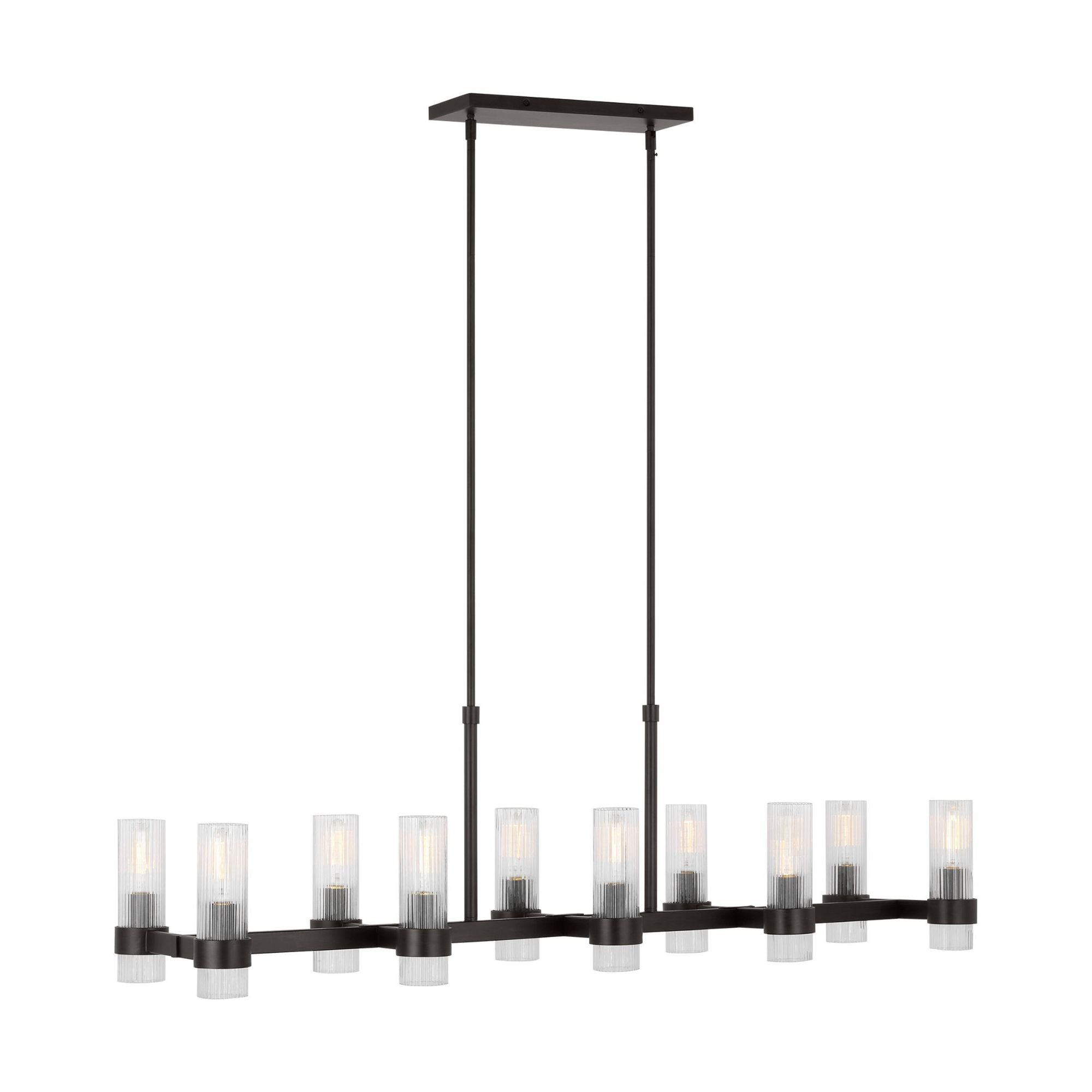 Chapman & Myers Geneva Linear Chandelier in Aged Iron
