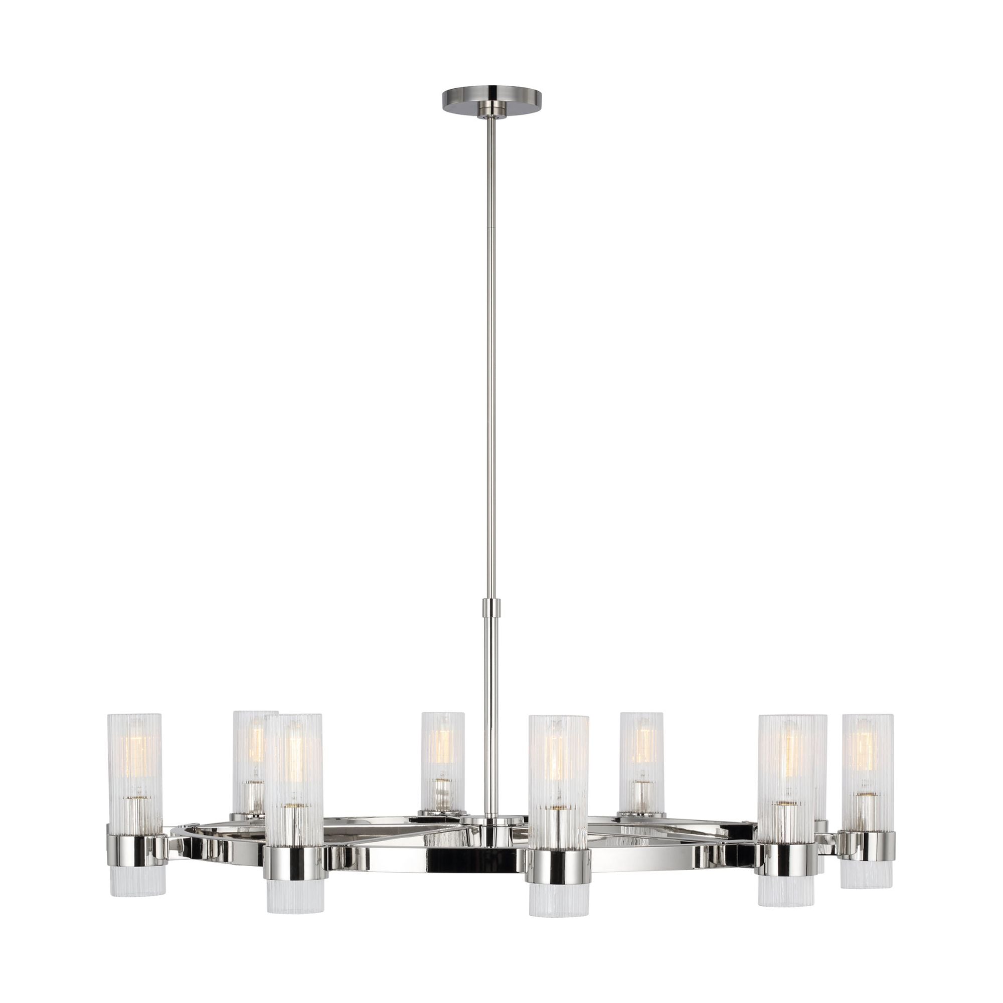 Chapman & Myers Geneva Large Chandelier in Polished Nickel