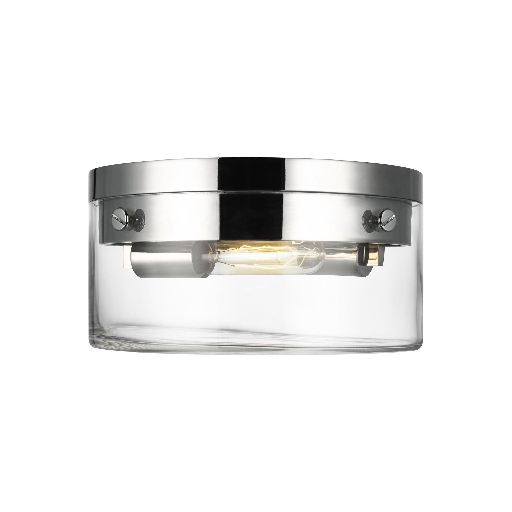 Chapman & Myers Garrett Medium Flush Mount in Polished Nickel