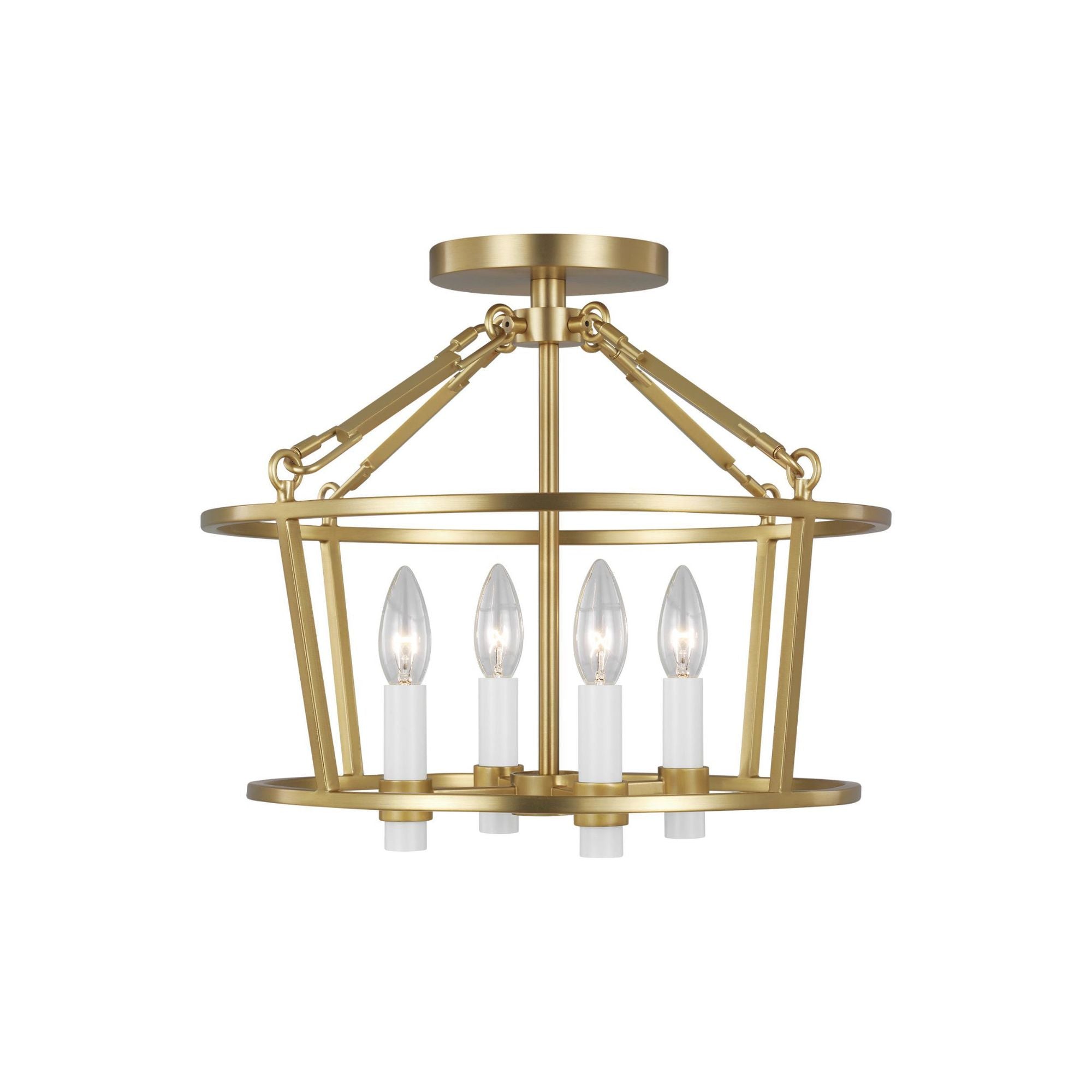 Chapman & Myers Marston Semi Flush Mount in Burnished Brass