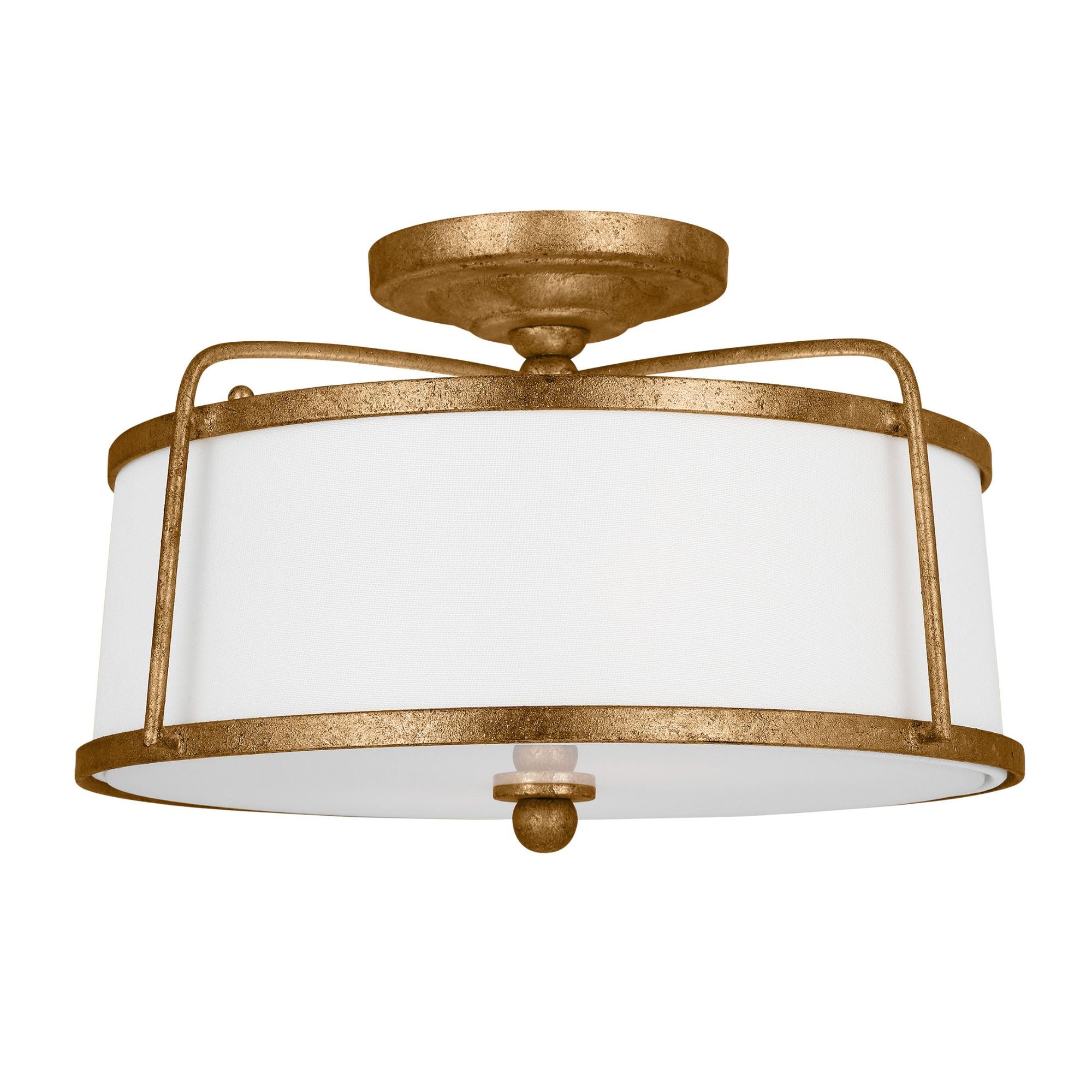 Chapman & Myers Stonington Medium Semi-Flush Mount in Antique Gild