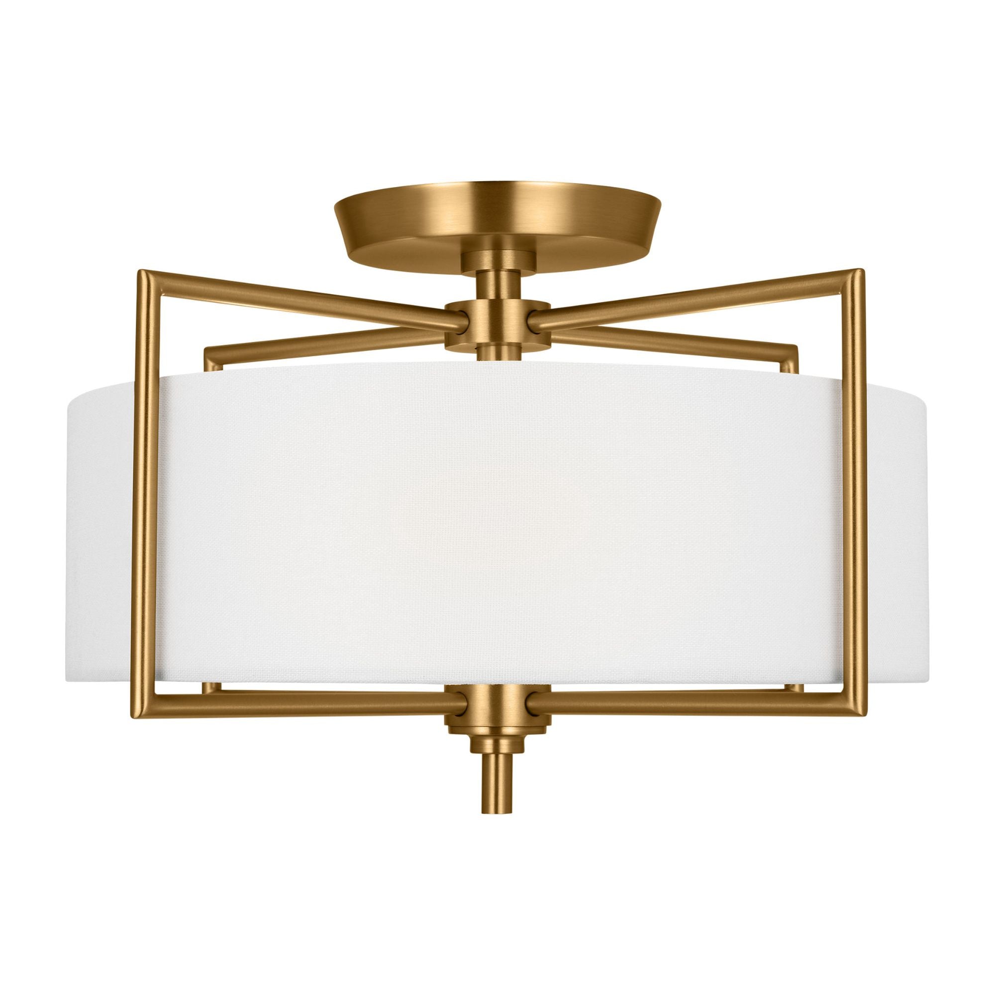 Chapman & Myers Perno Medium Semi-Flush Mount in Burnished Brass