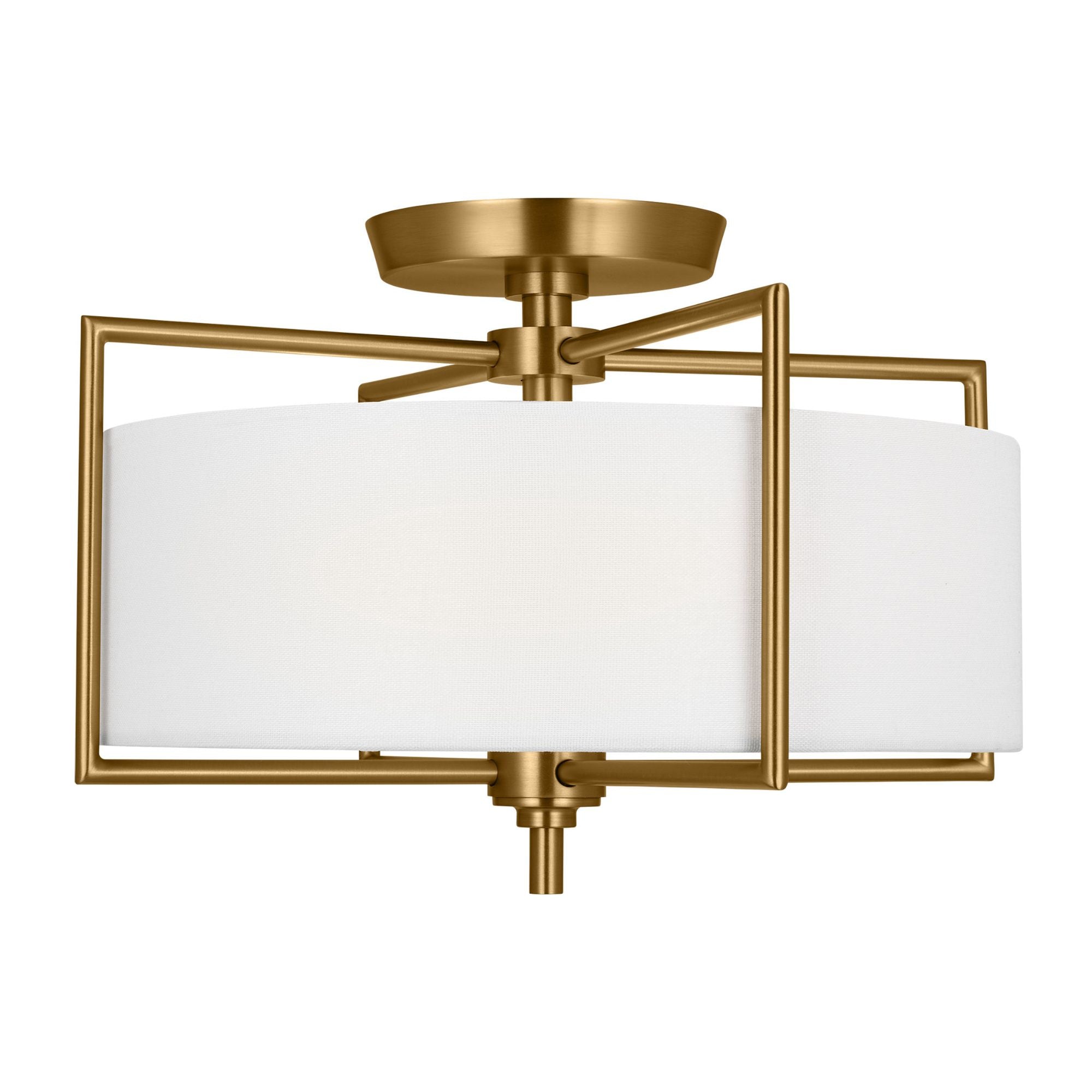Chapman & Myers Perno Medium Semi-Flush Mount in Burnished Brass