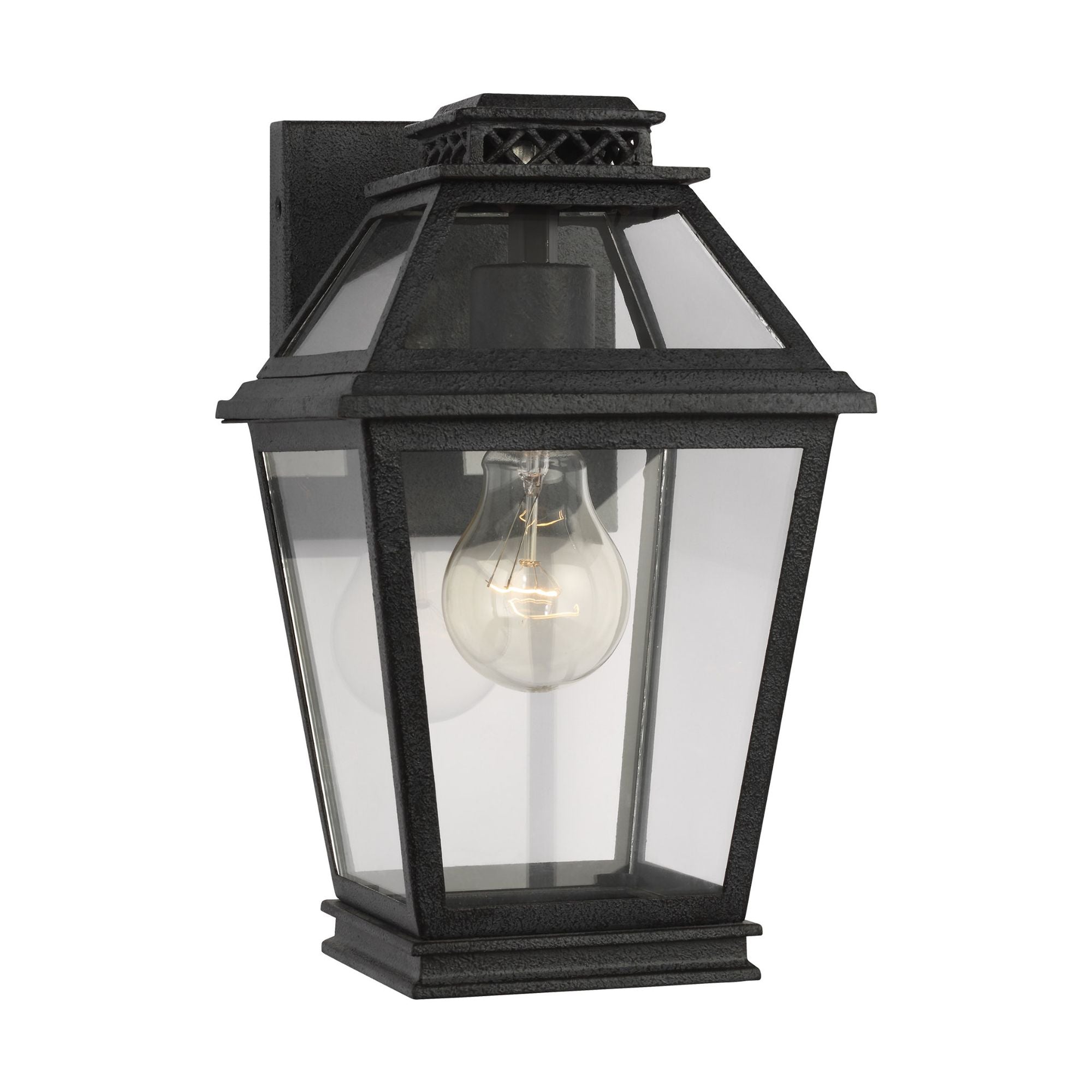 Chapman & Myers Falmouth Extra Small Outdoor Wall Lantern in Dark Weathered Zinc