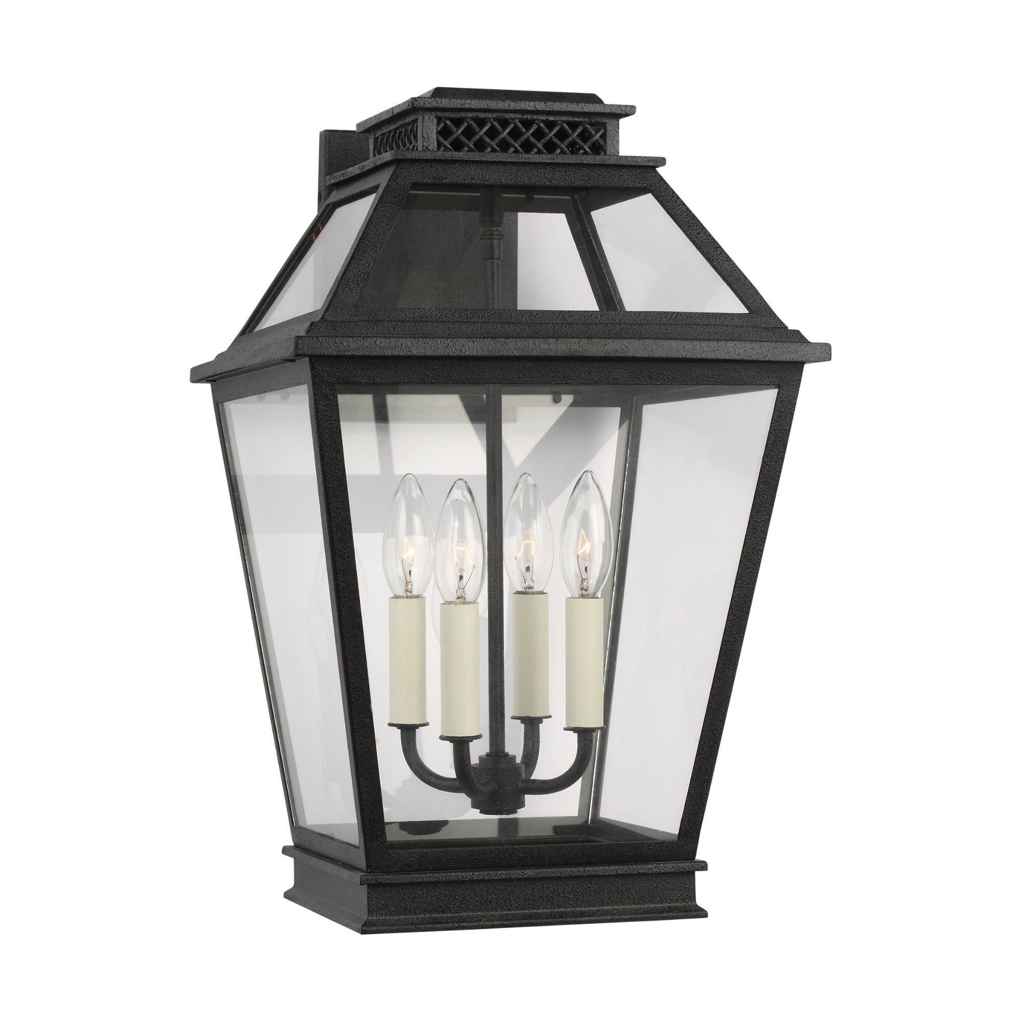 Chapman & Myers Falmouth Large Outdoor Wall Lantern in Dark Weathered Zinc