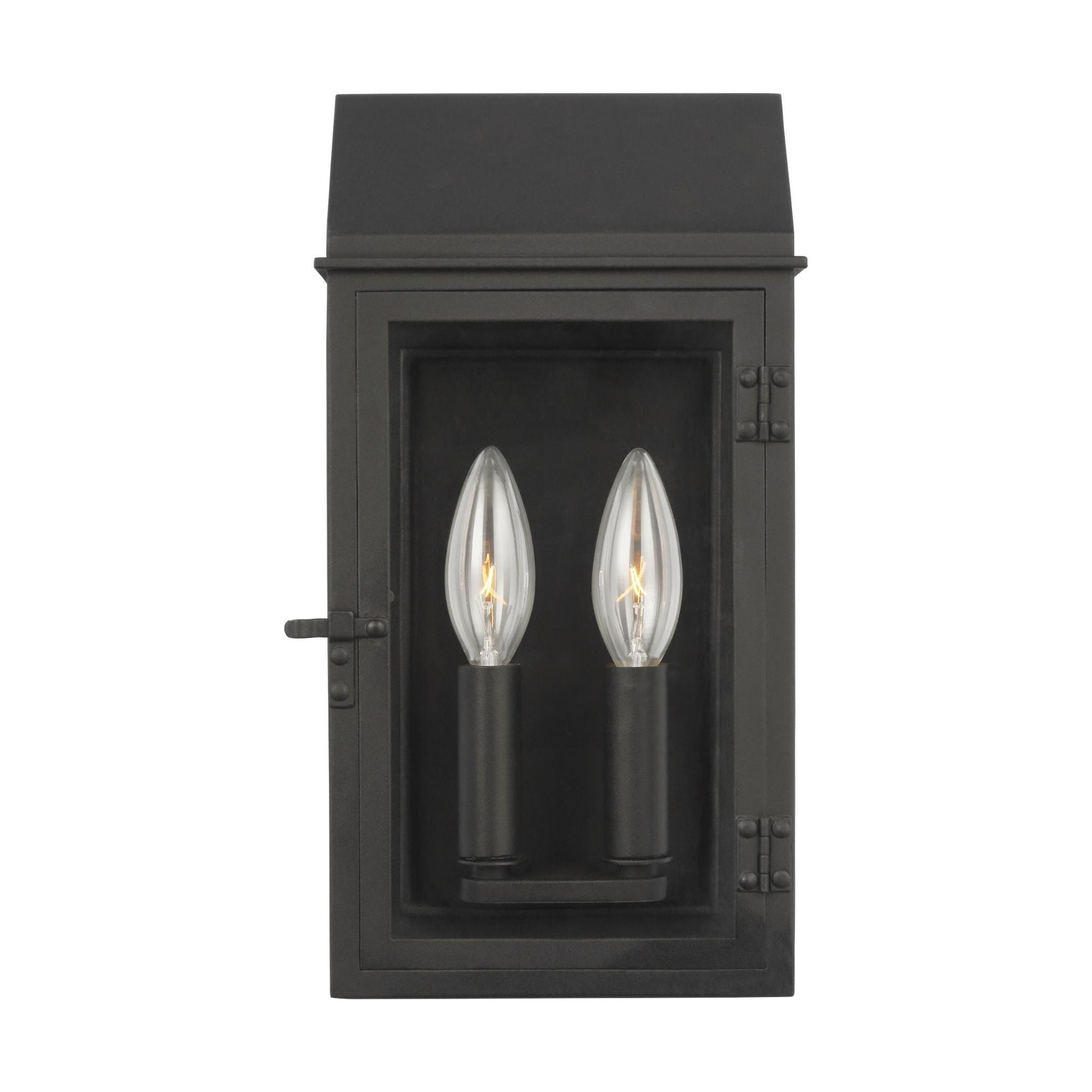 Chapman & Myers Hingham Small Outdoor Wall Lantern in Textured Black