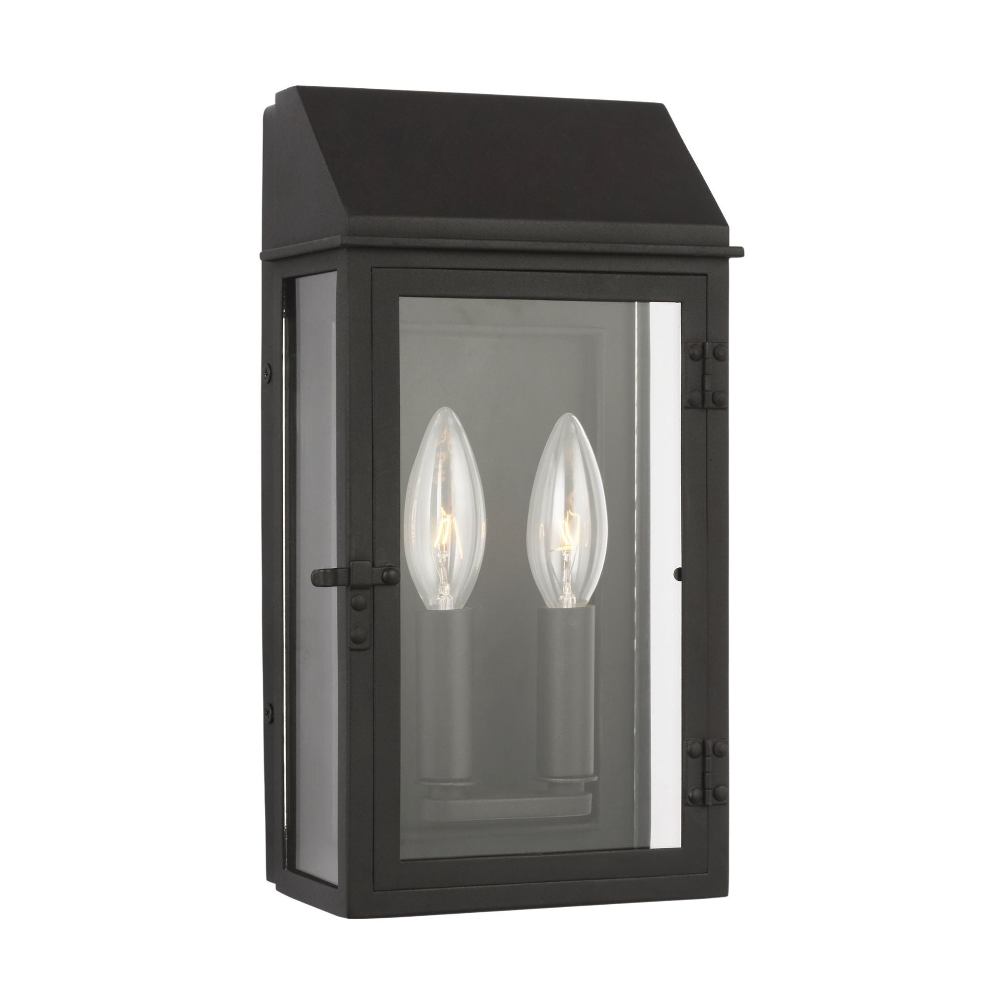 Chapman & Myers Hingham Small Outdoor Wall Lantern in Textured Black