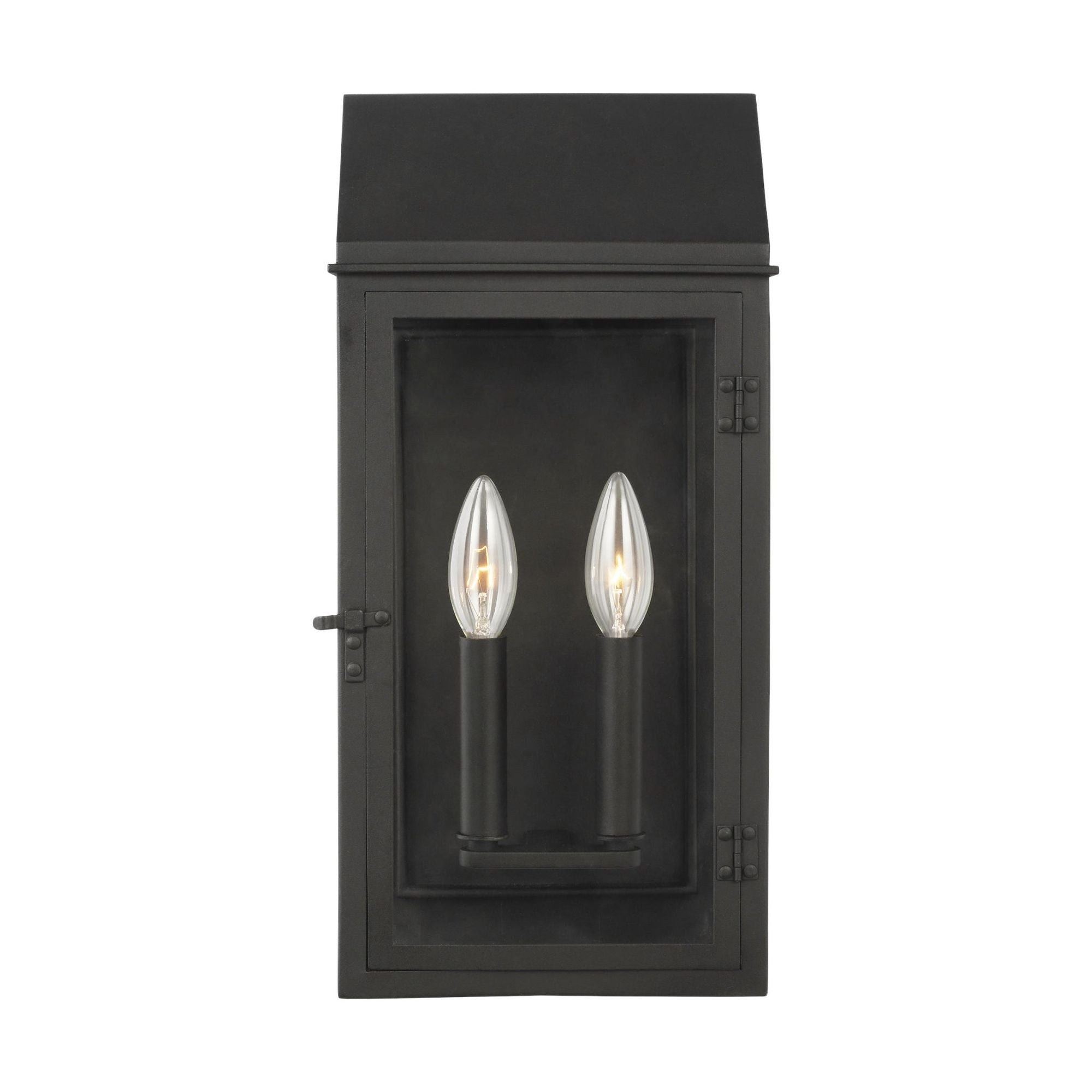 Chapman & Myers Hingham Medium Outdoor Wall Lantern in Textured Black