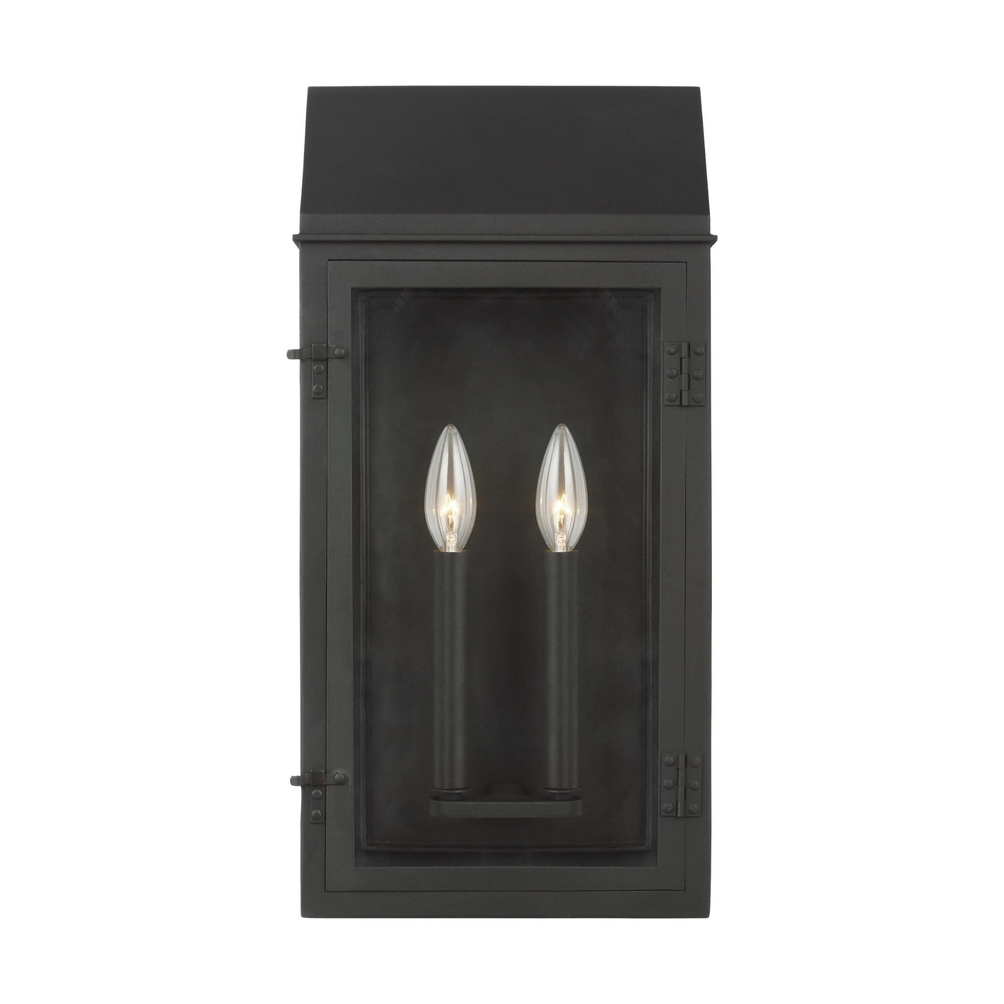 Chapman & Myers Hingham Large Outdoor Wall Lantern in Textured Black