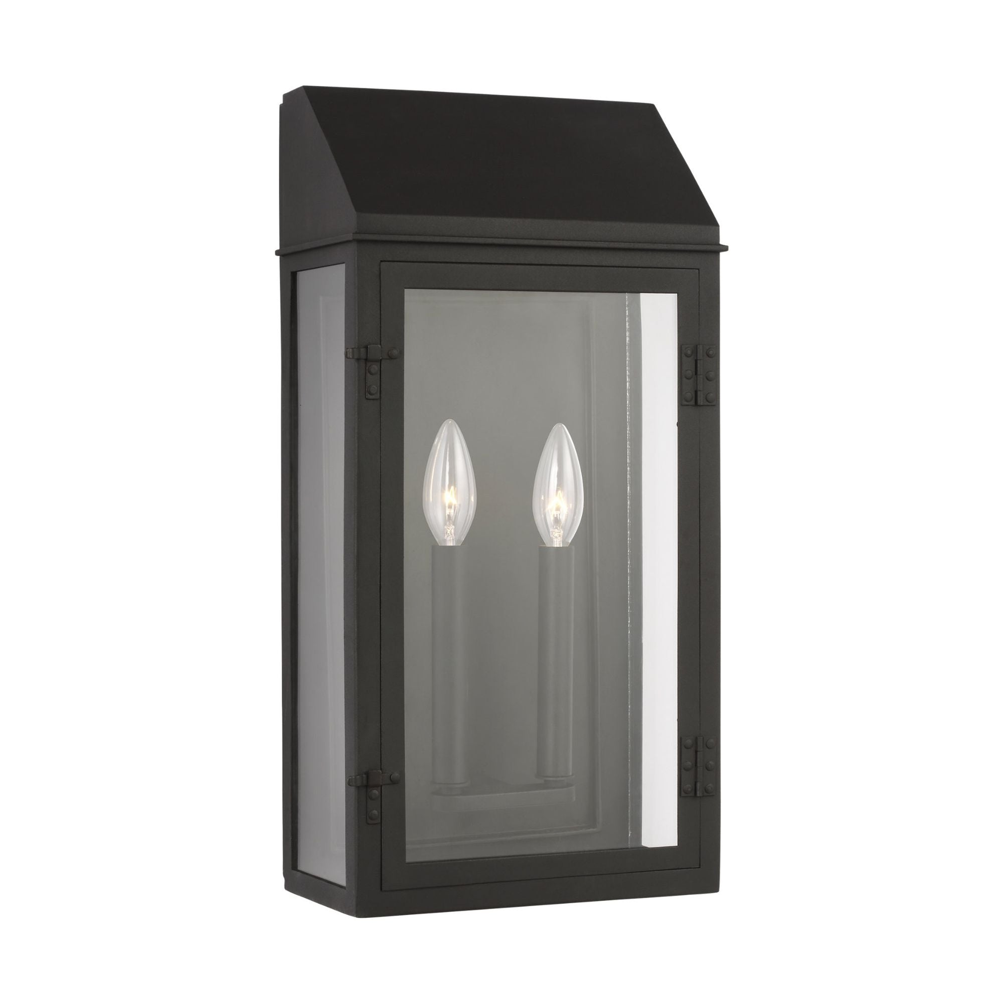 Chapman & Myers Hingham Large Outdoor Wall Lantern in Textured Black