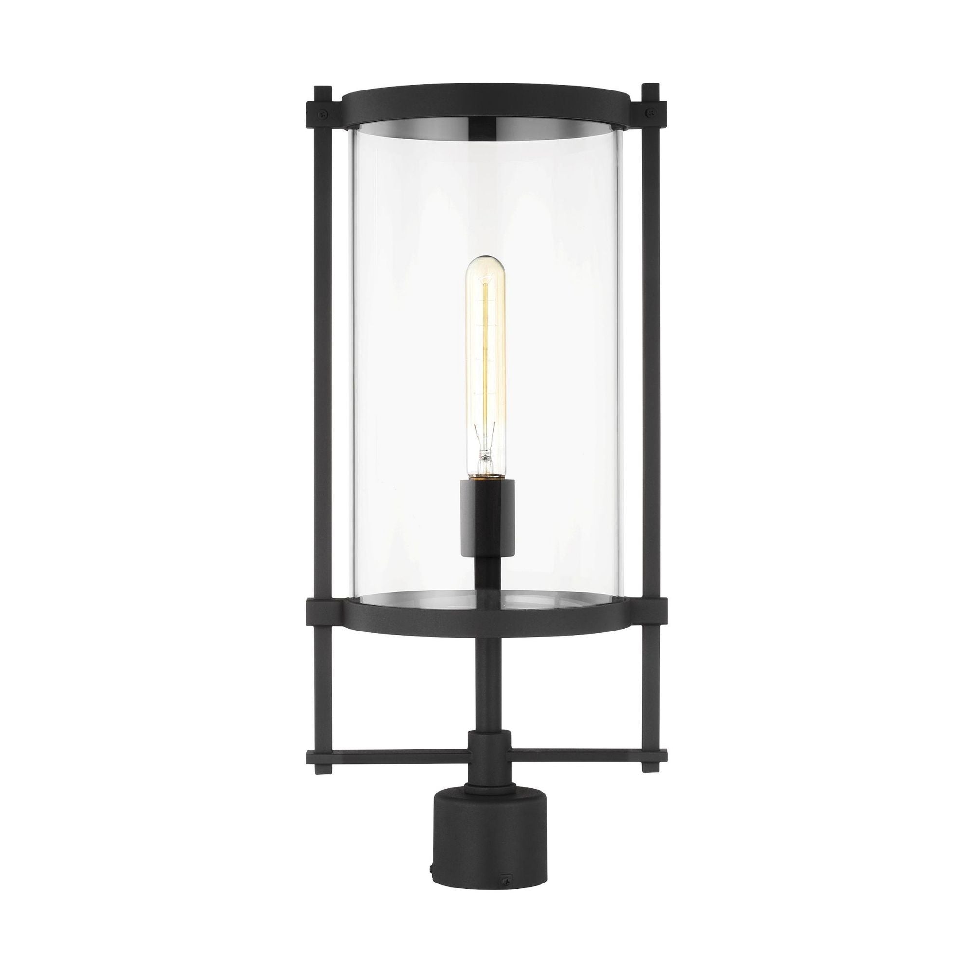 Chapman & Myers Eastham Outdoor Post Lantern in Textured Black