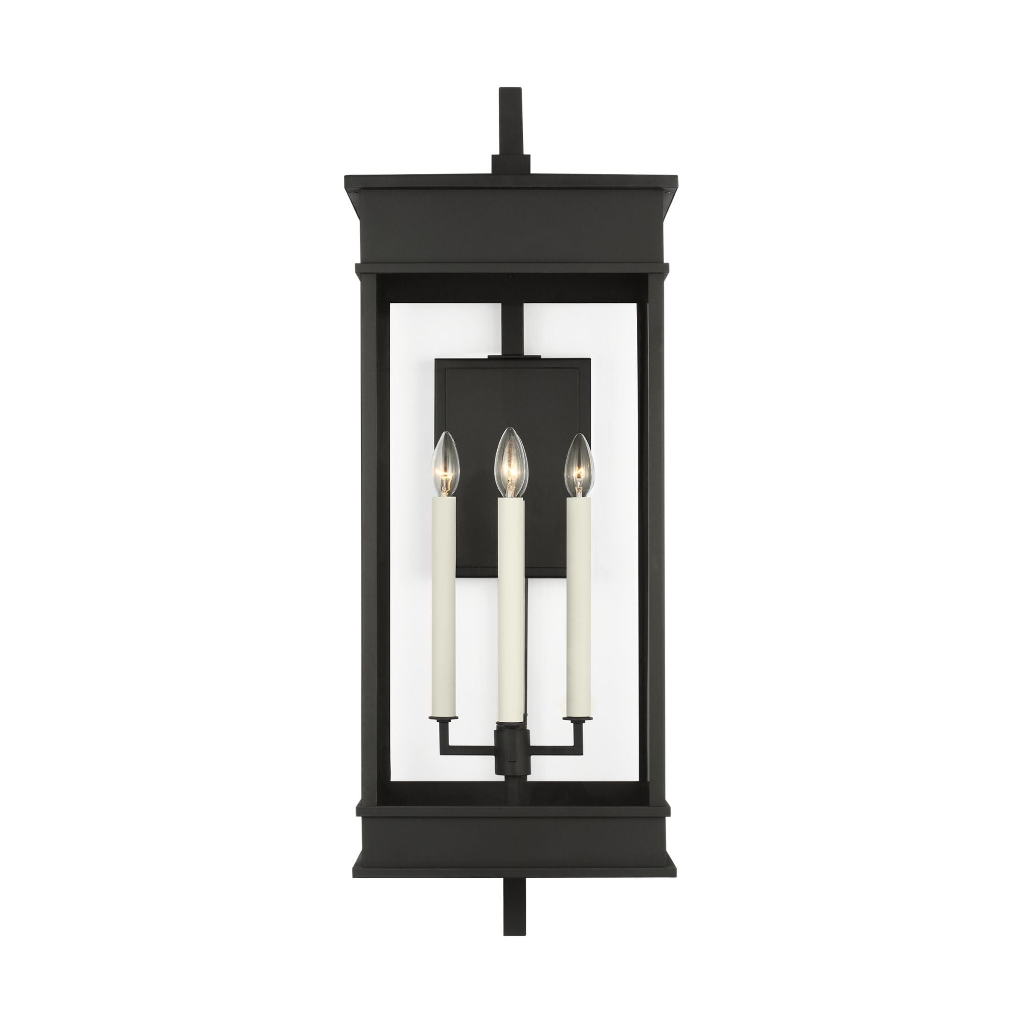 Chapman & Myers Cupertino Extra Large Bracket Wall Lantern in Textured Black