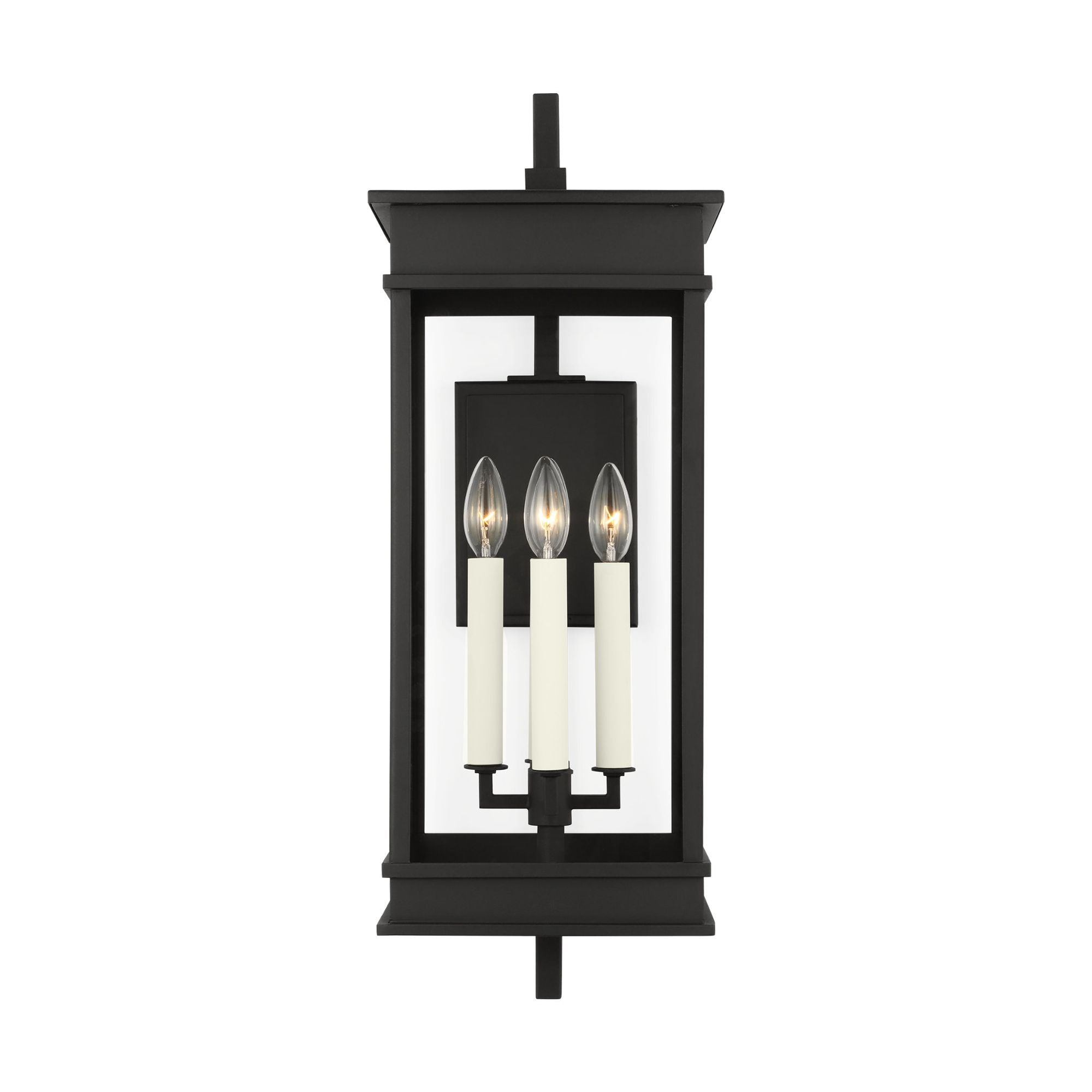 Chapman & Myers Cupertino Large Bracket Wall Lantern in Textured Black