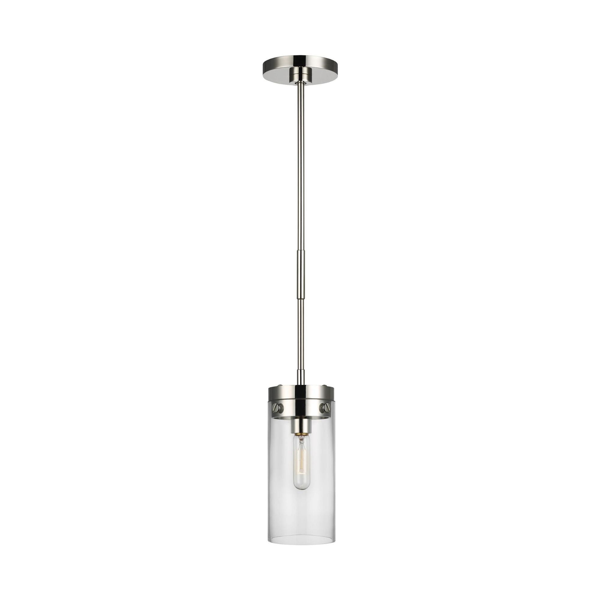 Chapman & Myers Garrett Medium Cylinder Pendant in Polished Nickel