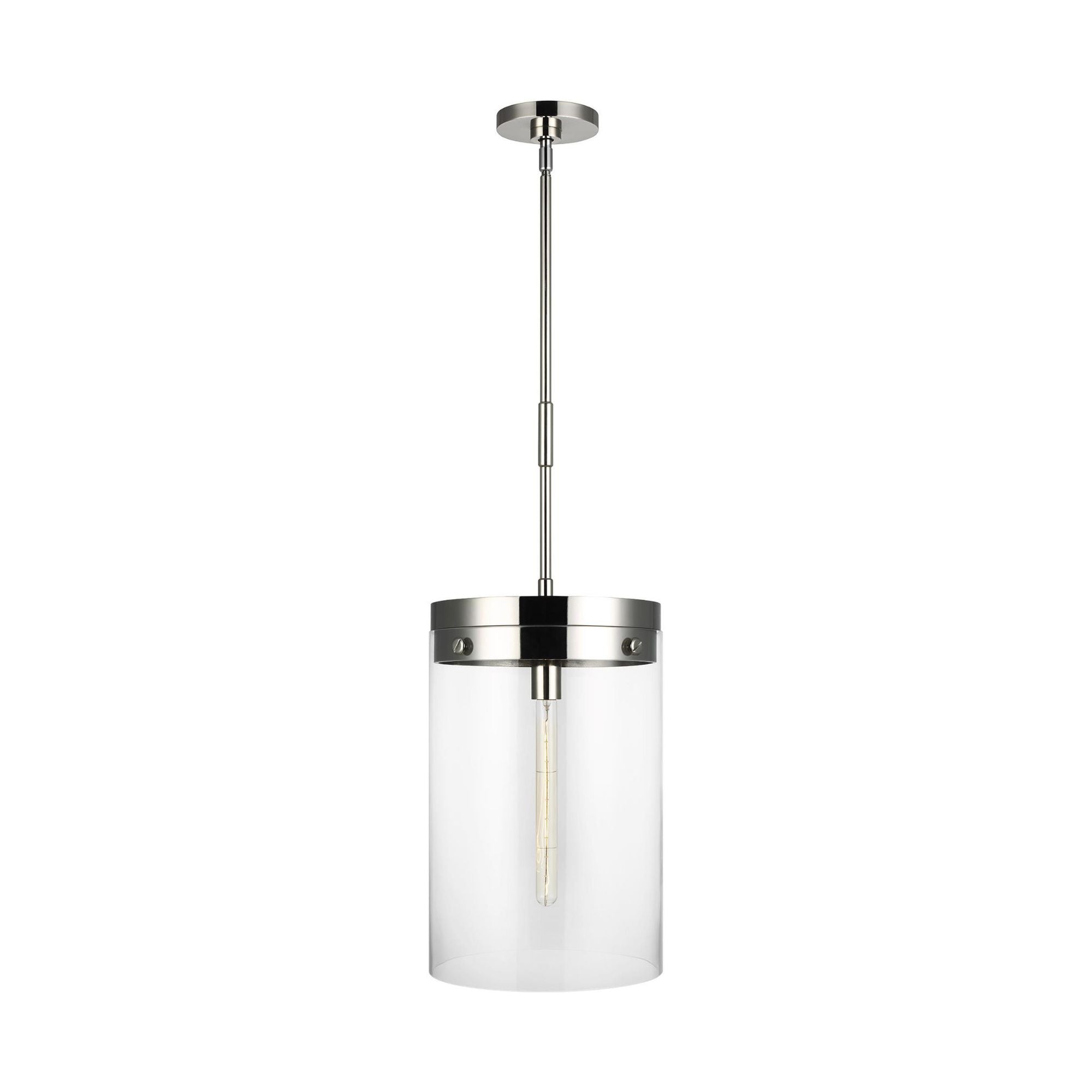 Chapman & Myers Garrett Large Cylinder Pendant in Polished Nickel