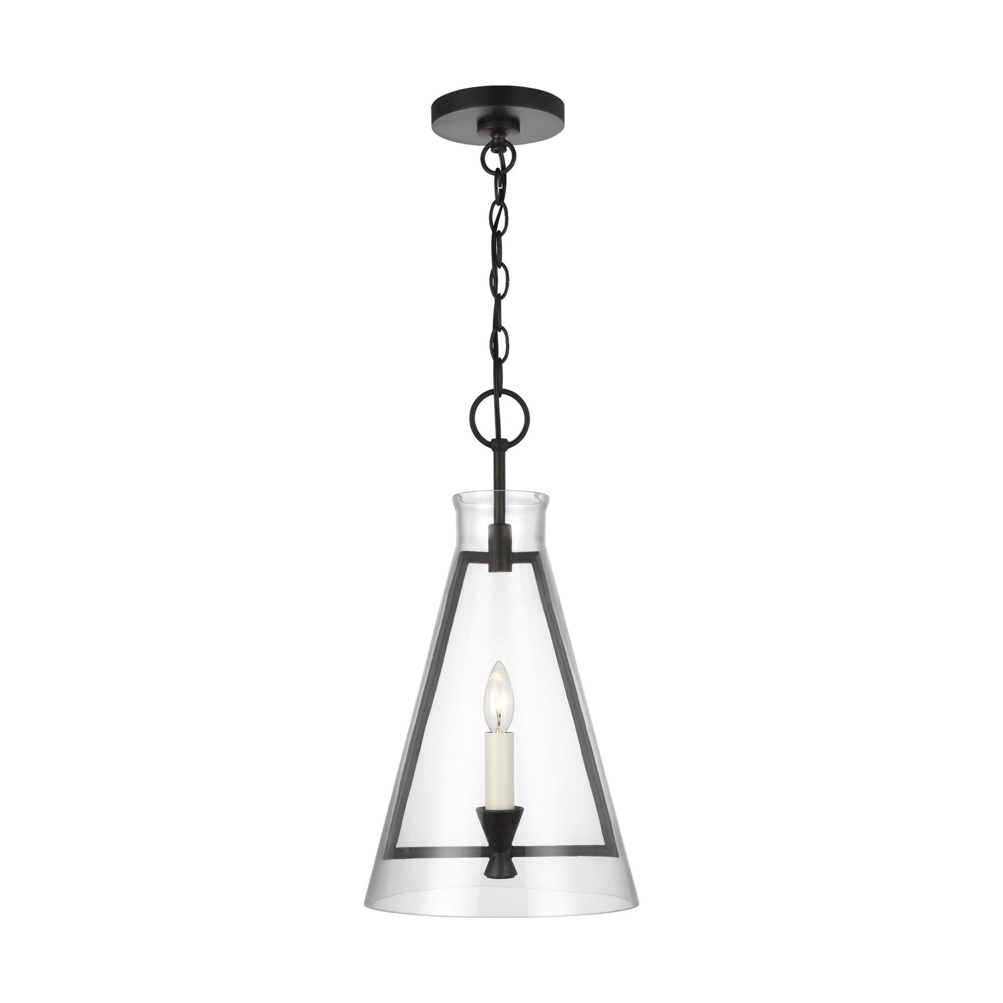 Chapman & Myers Keystone Medium Pendant in Aged Iron