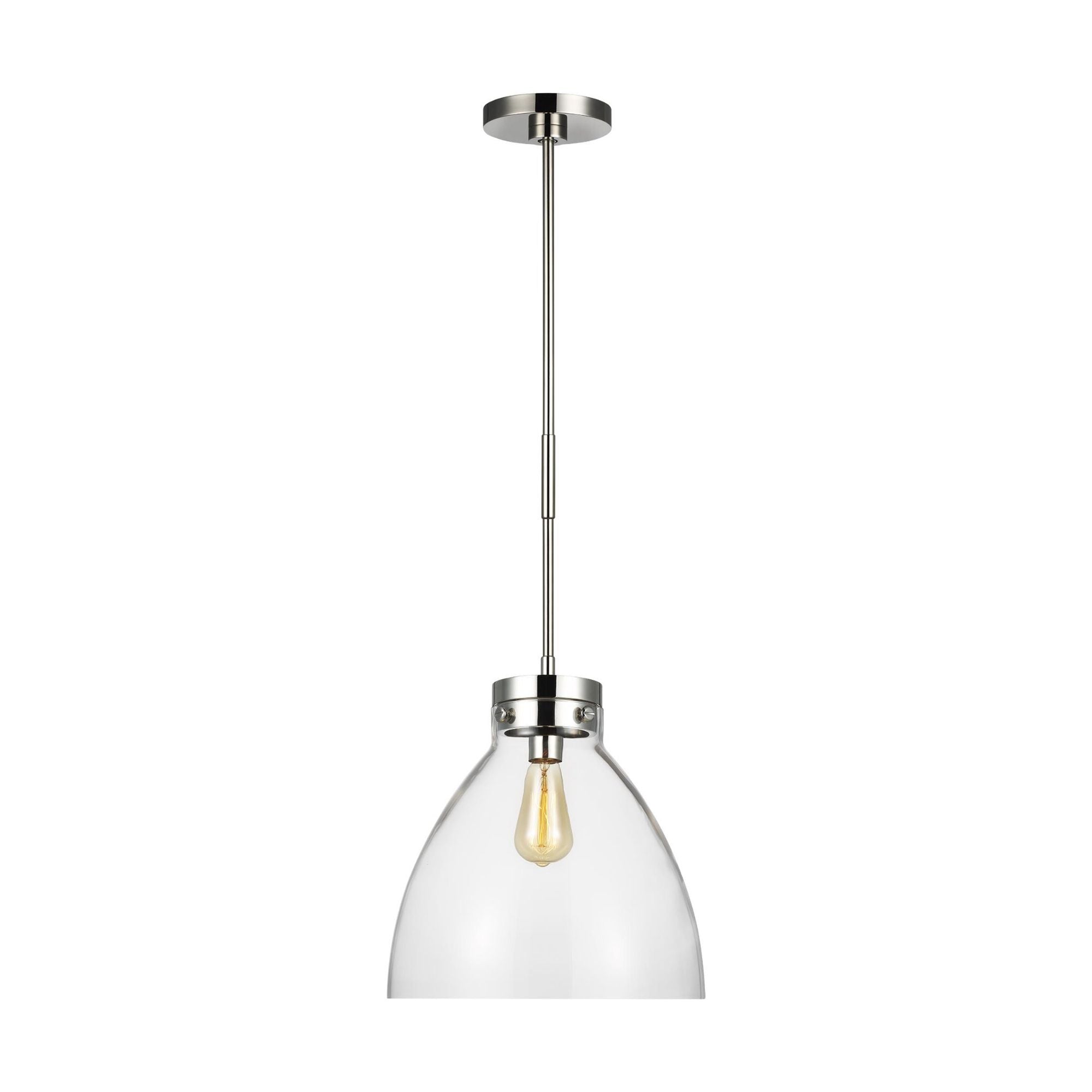 Chapman & Myers Garrett Wide Pendant in Polished Nickel