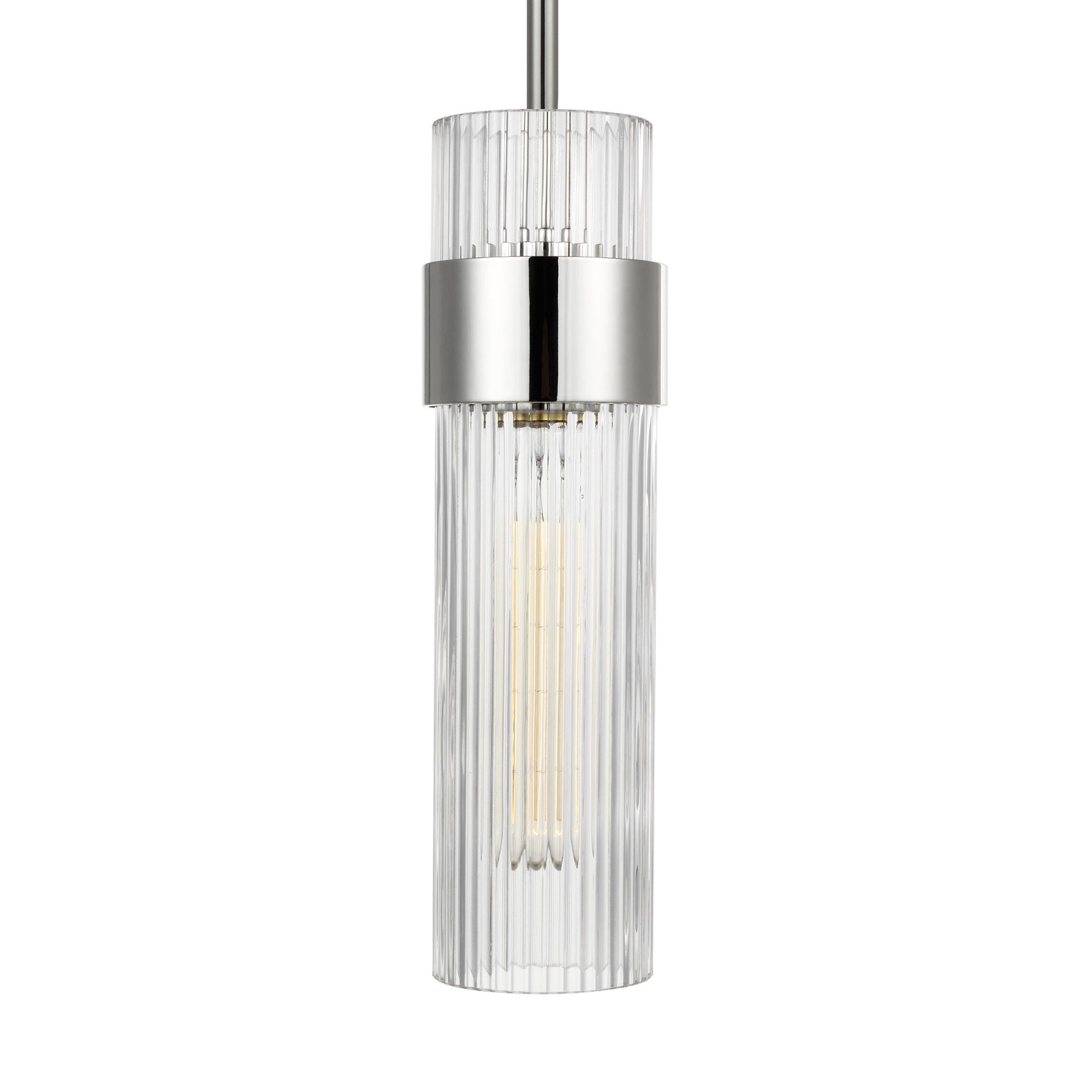 Chapman & Myers Geneva Medium Pendant in Polished Nickel