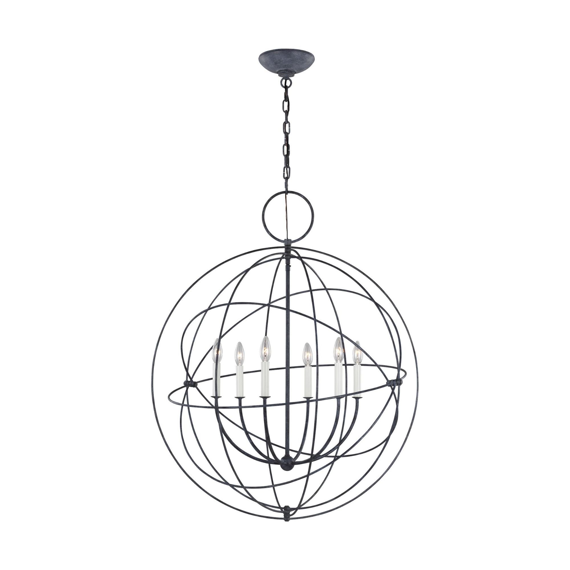 Chapman & Myers Bayberry Large Pendant in Weathered Galvanized