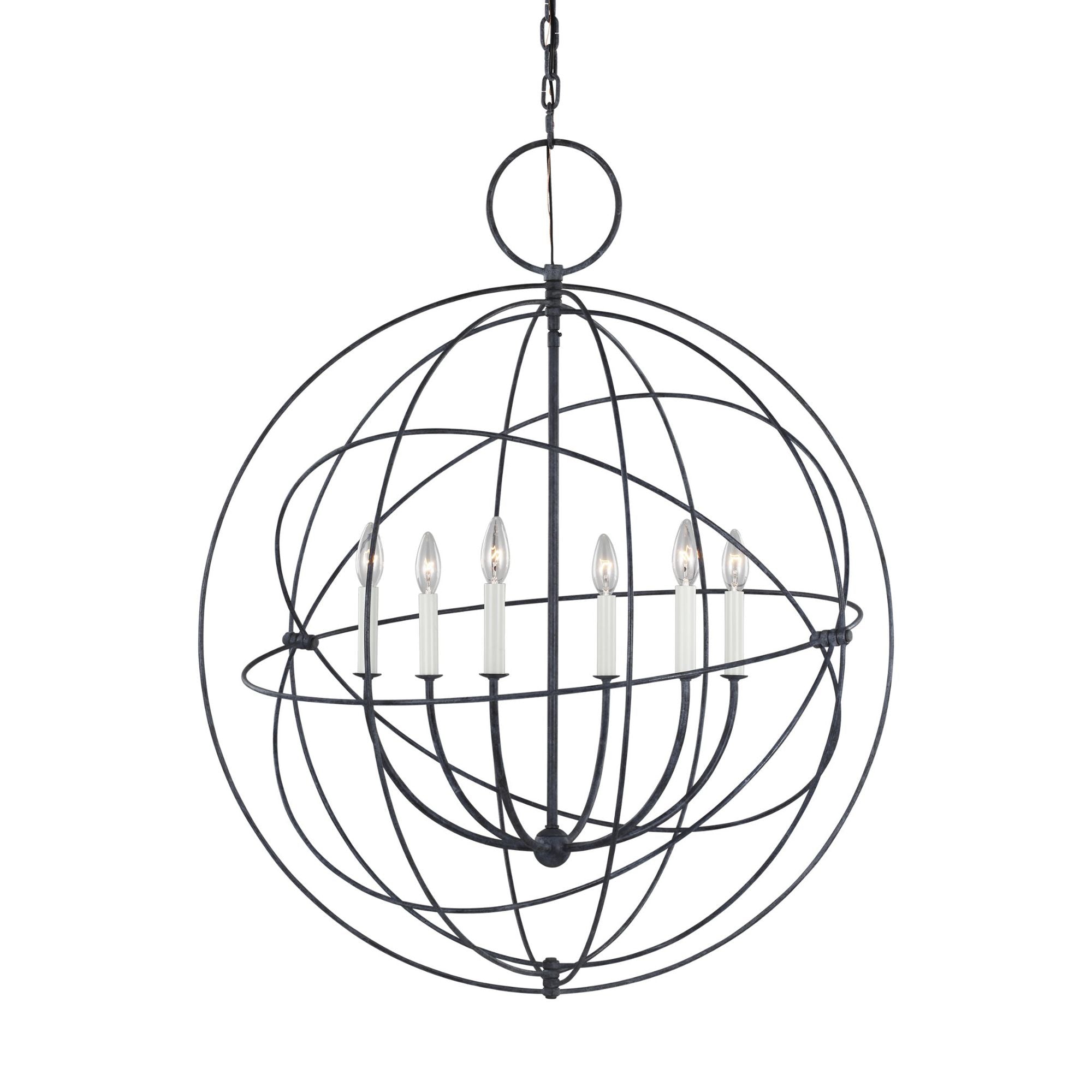 Chapman & Myers Bayberry Large Pendant in Weathered Galvanized