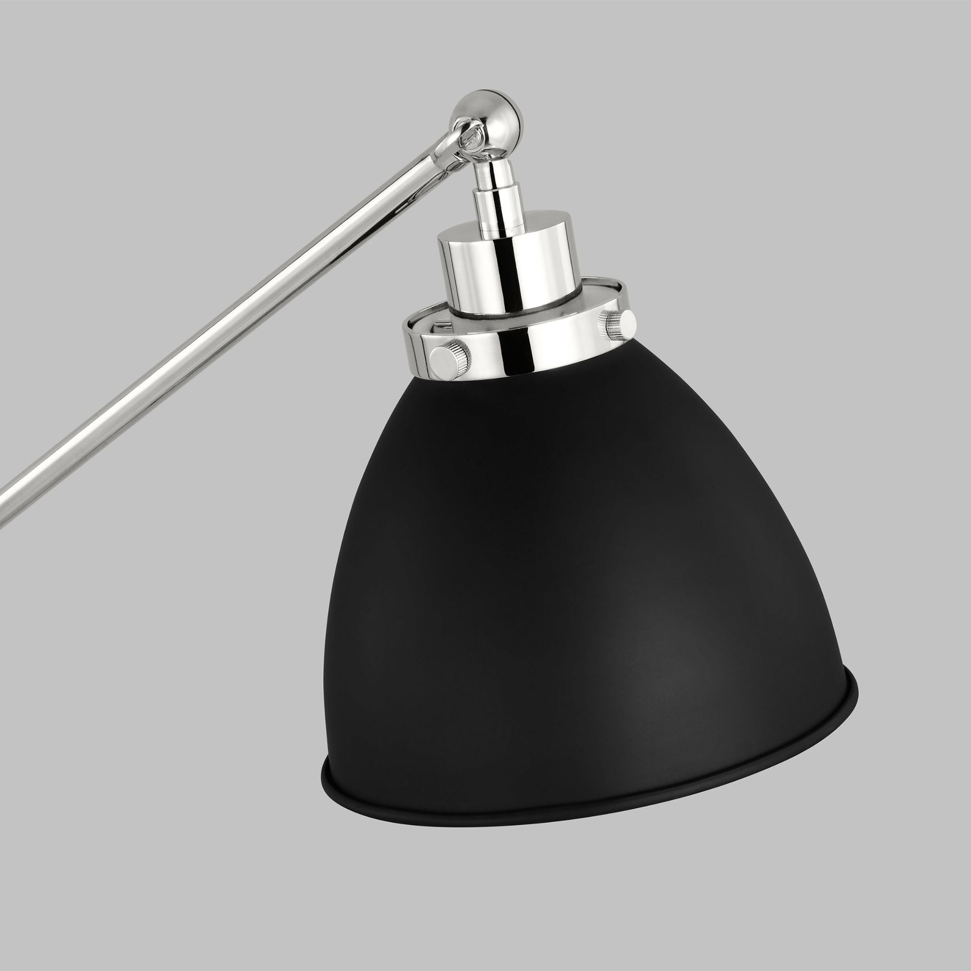 Chapman & Myers Wellfleet Dome Desk Lamp in Midnight Black and Polished Nickel