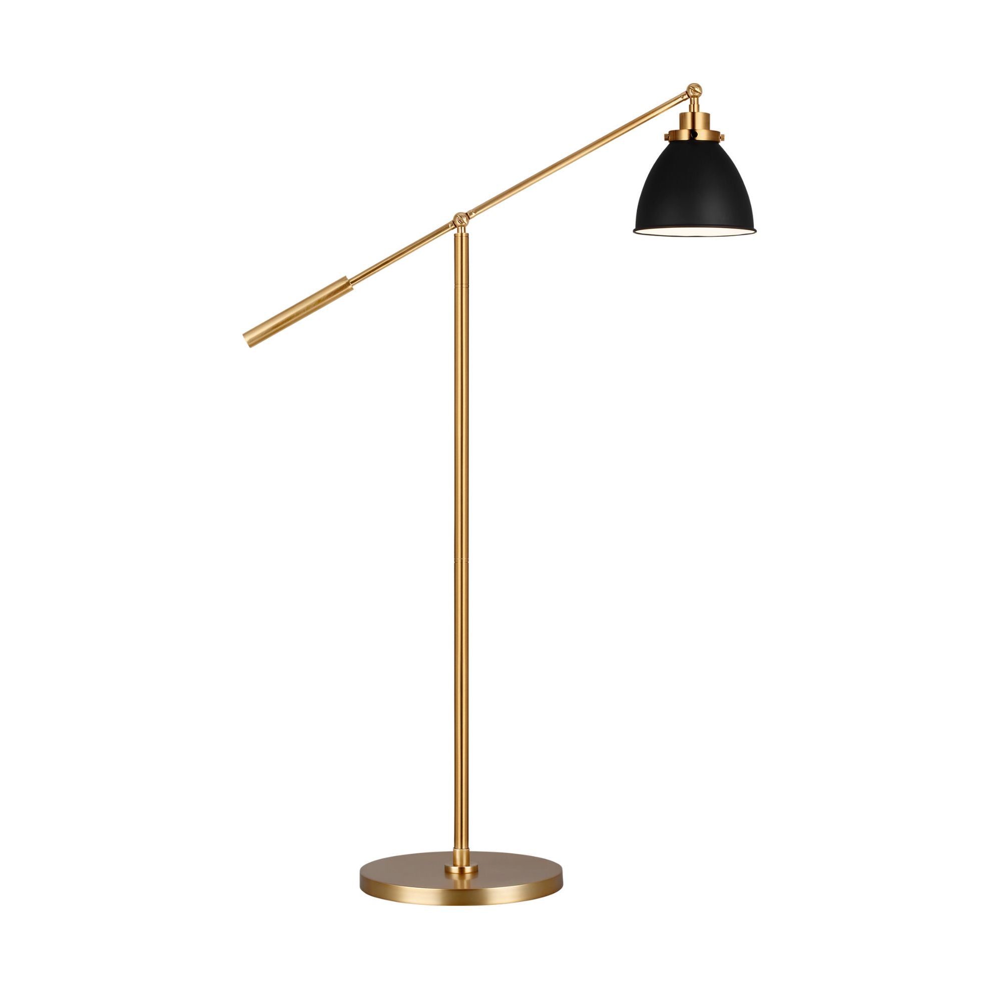 Chapman & Myers Wellfleet Dome Floor Lamp in Midnight Black and Burnished Brass