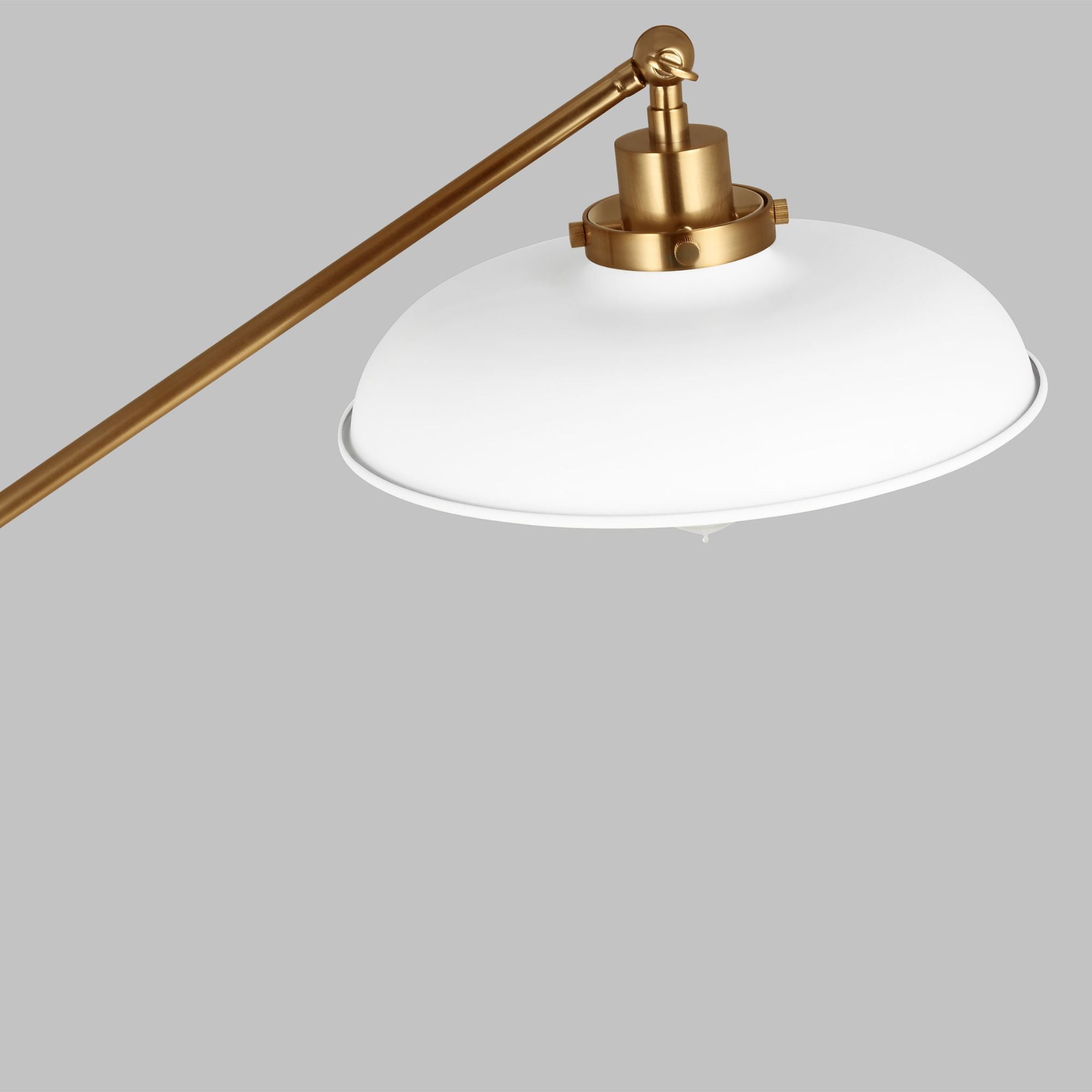 Chapman & Myers Wellfleet Wide Floor Lamp in Matte White and Burnished Brass