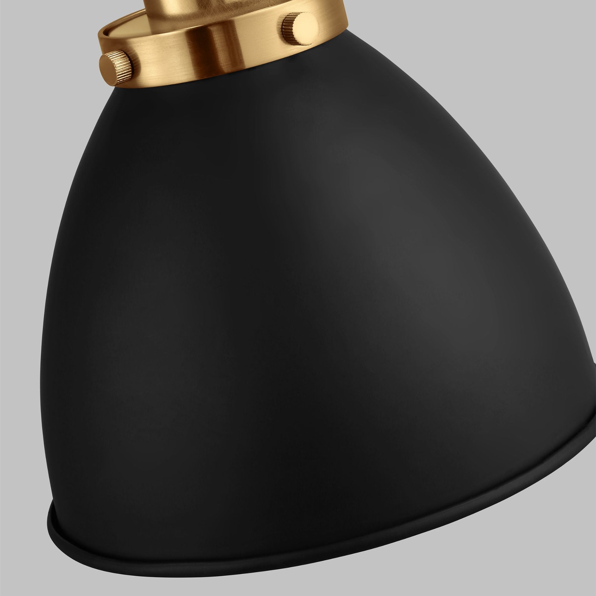 Chapman & Myers Wellfleet Double Arm Dome Task Sconce in Midnight Black and Burnished Brass