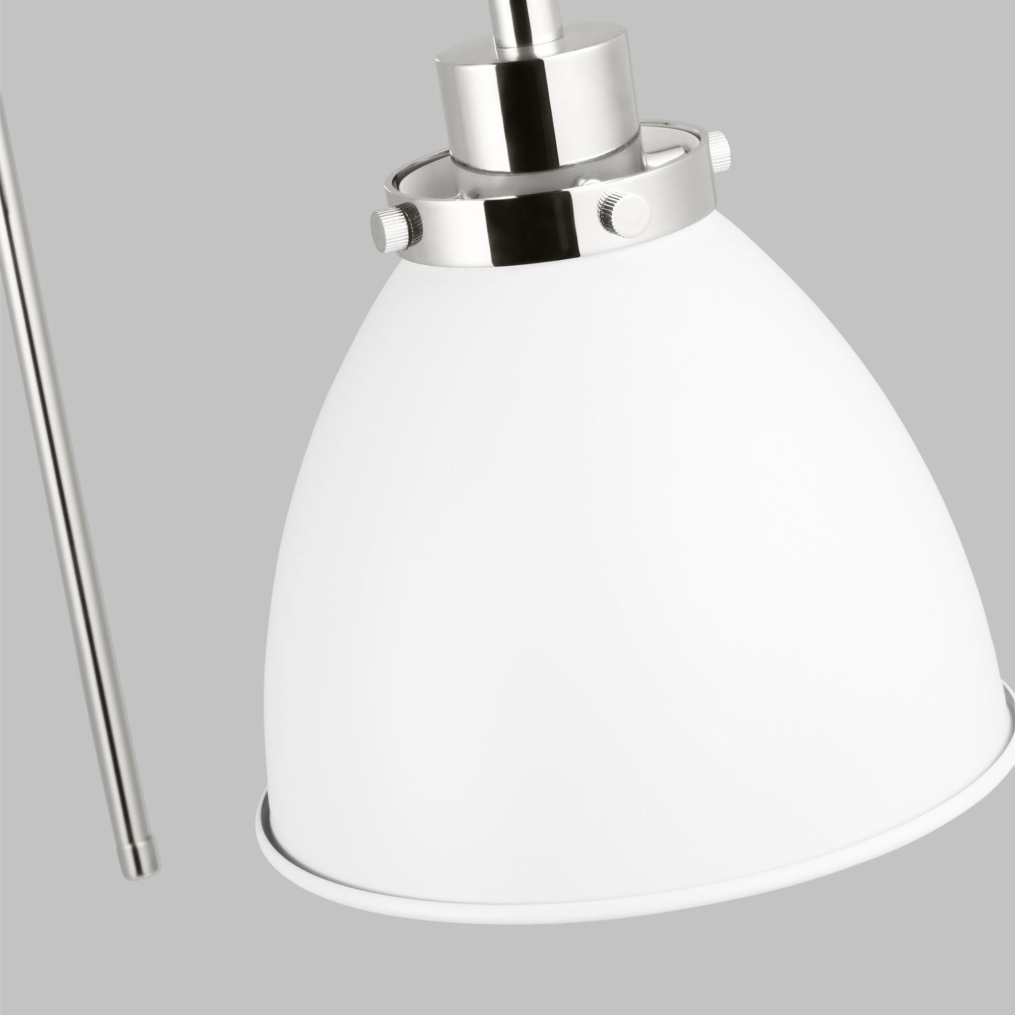 Chapman & Myers Wellfleet Double Arm Dome Task Sconce in Matte White and Polished Nickel