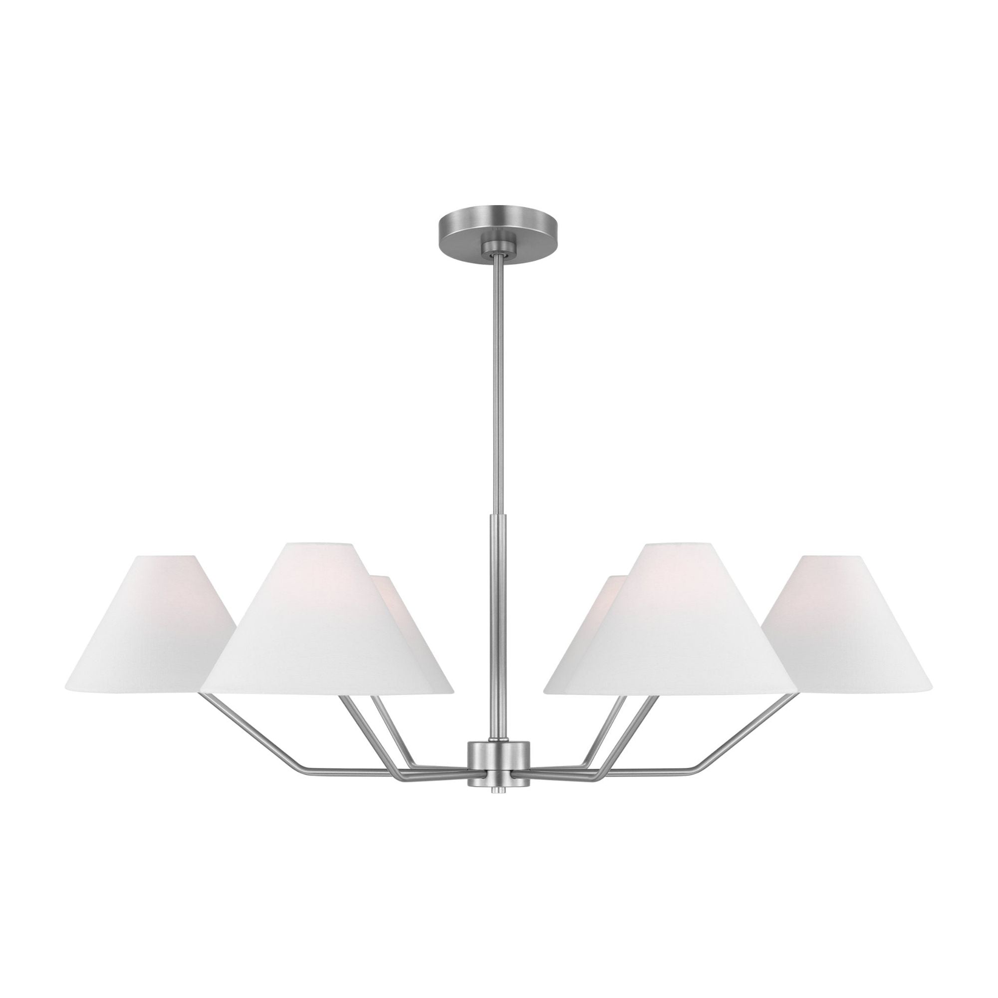 Drew & Jonathan Burke Large Chandelier in Brushed Steel