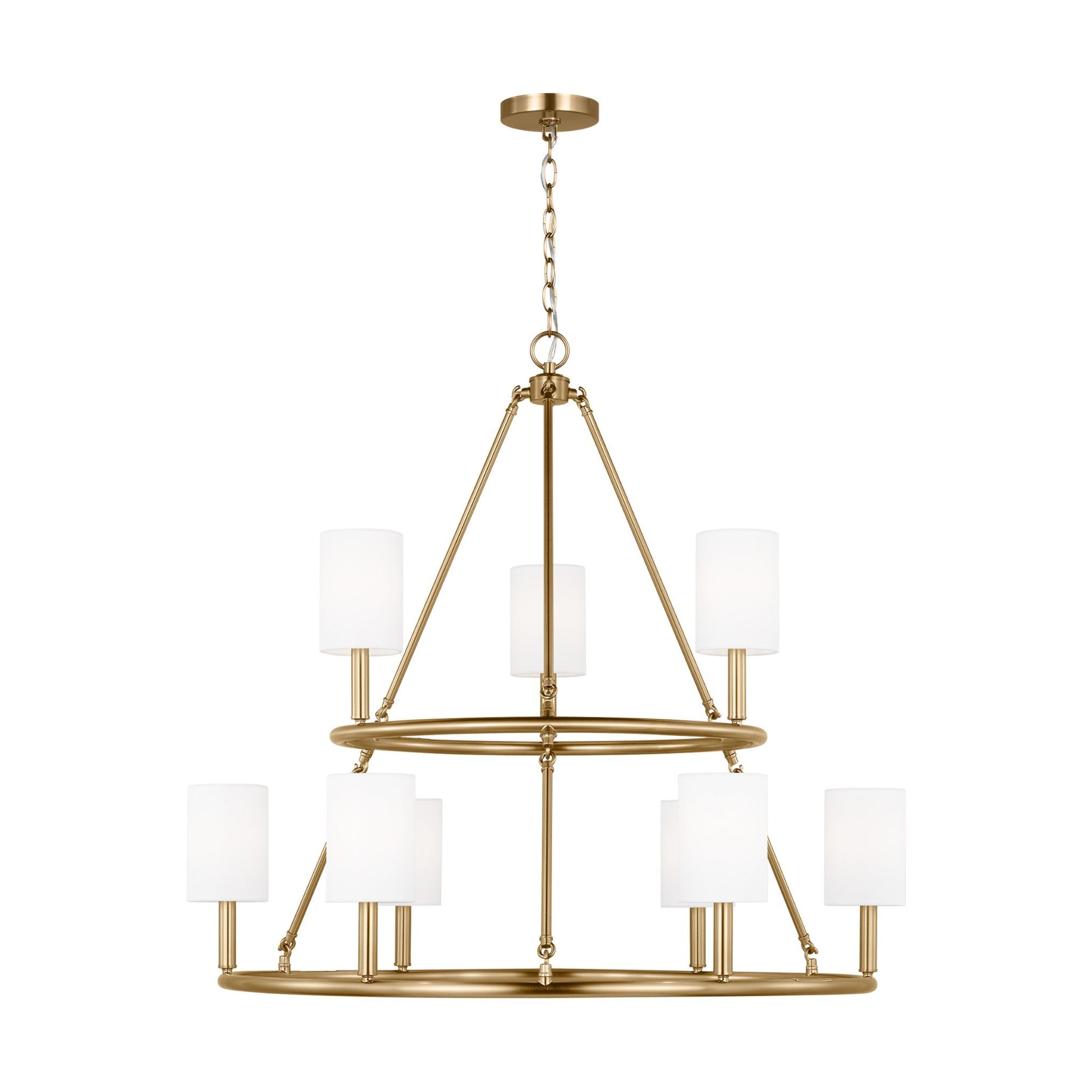 Drew & Jonathan Egmont Extra Large Chandelier in Satin Brass