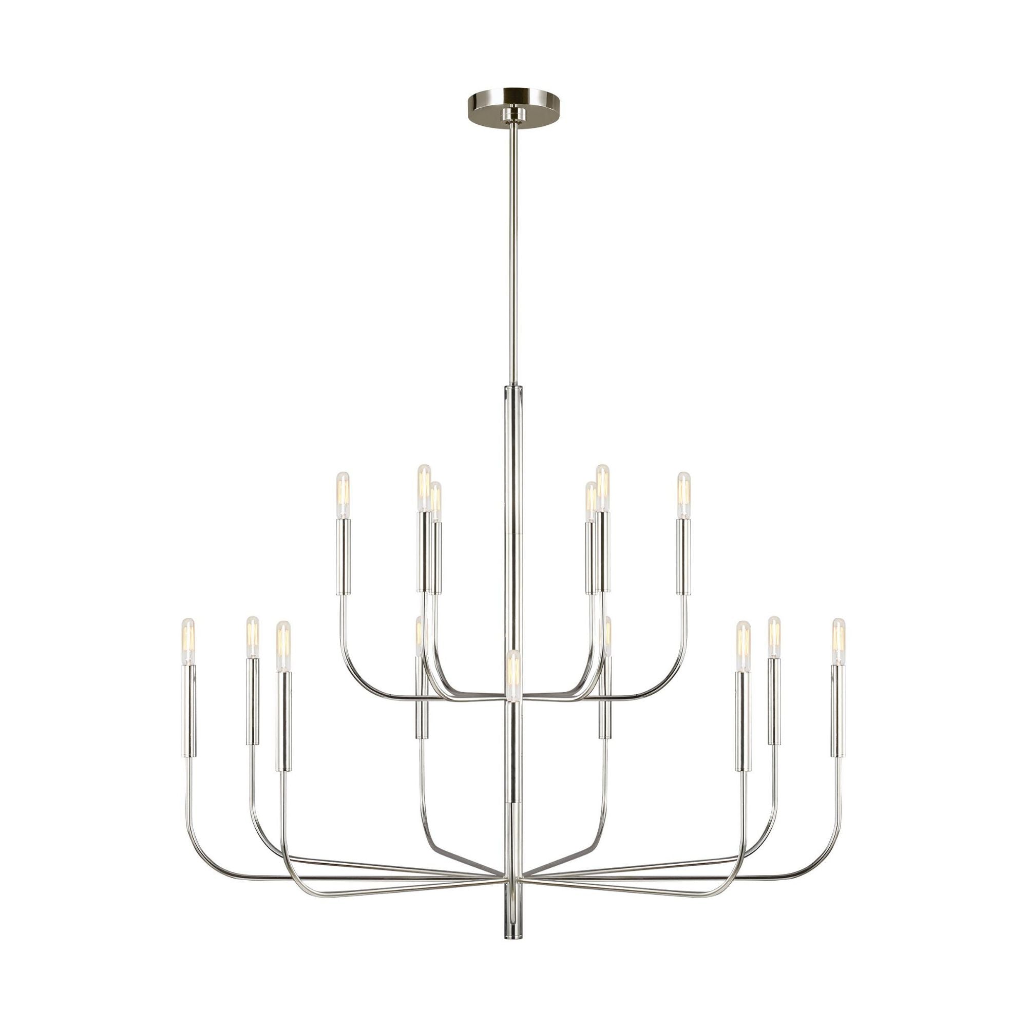 Ellen DeGeneres Brianna Large Two-Tier Chandelier in Polished Nickel