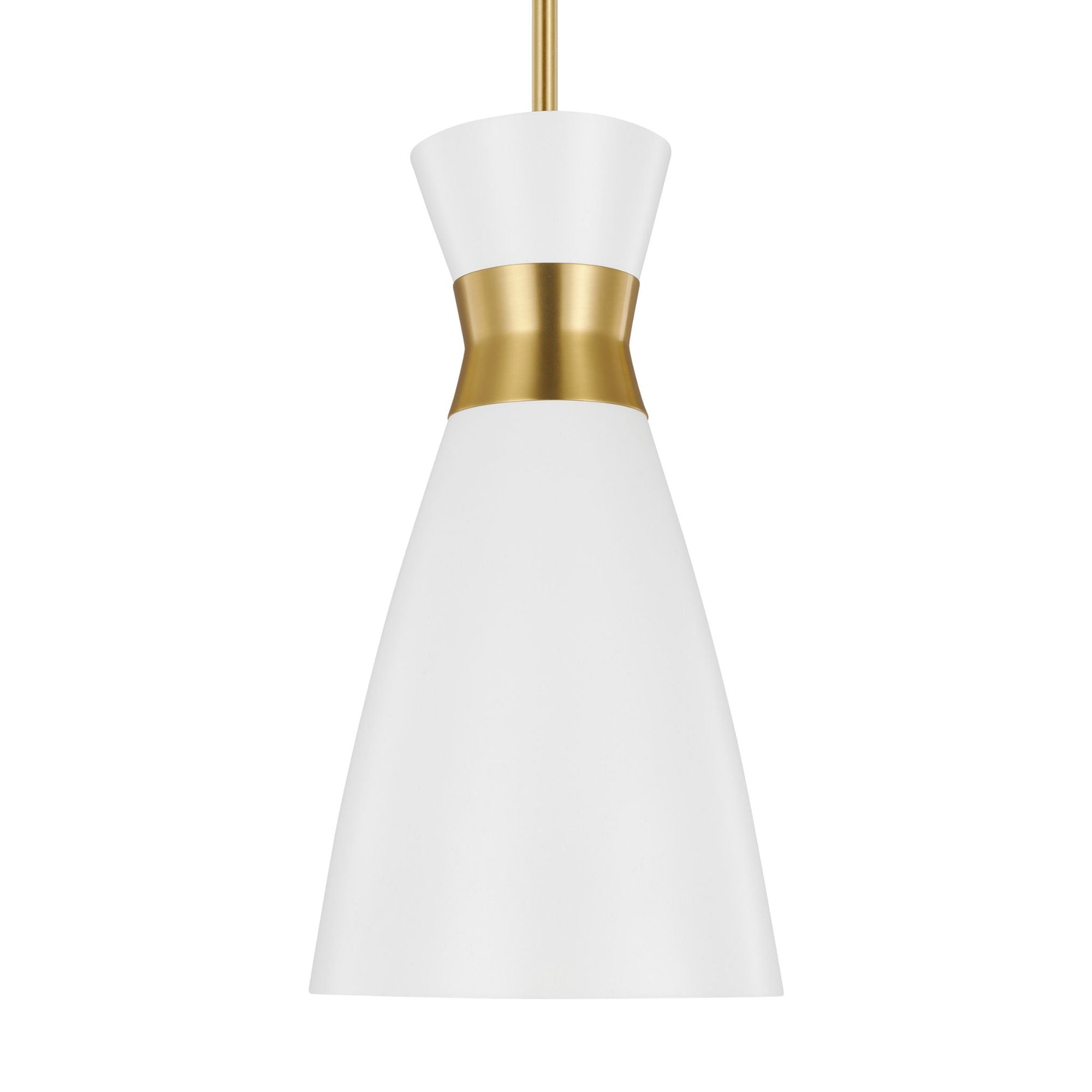 Ellen DeGeneres Heath Small Pendant in Matte White and Burnished Brass