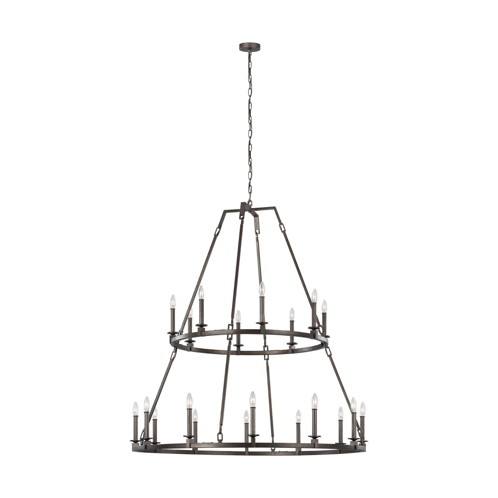 Sean Lavin Landen Extra Large Two-Tier Chandelier in Smith Steel