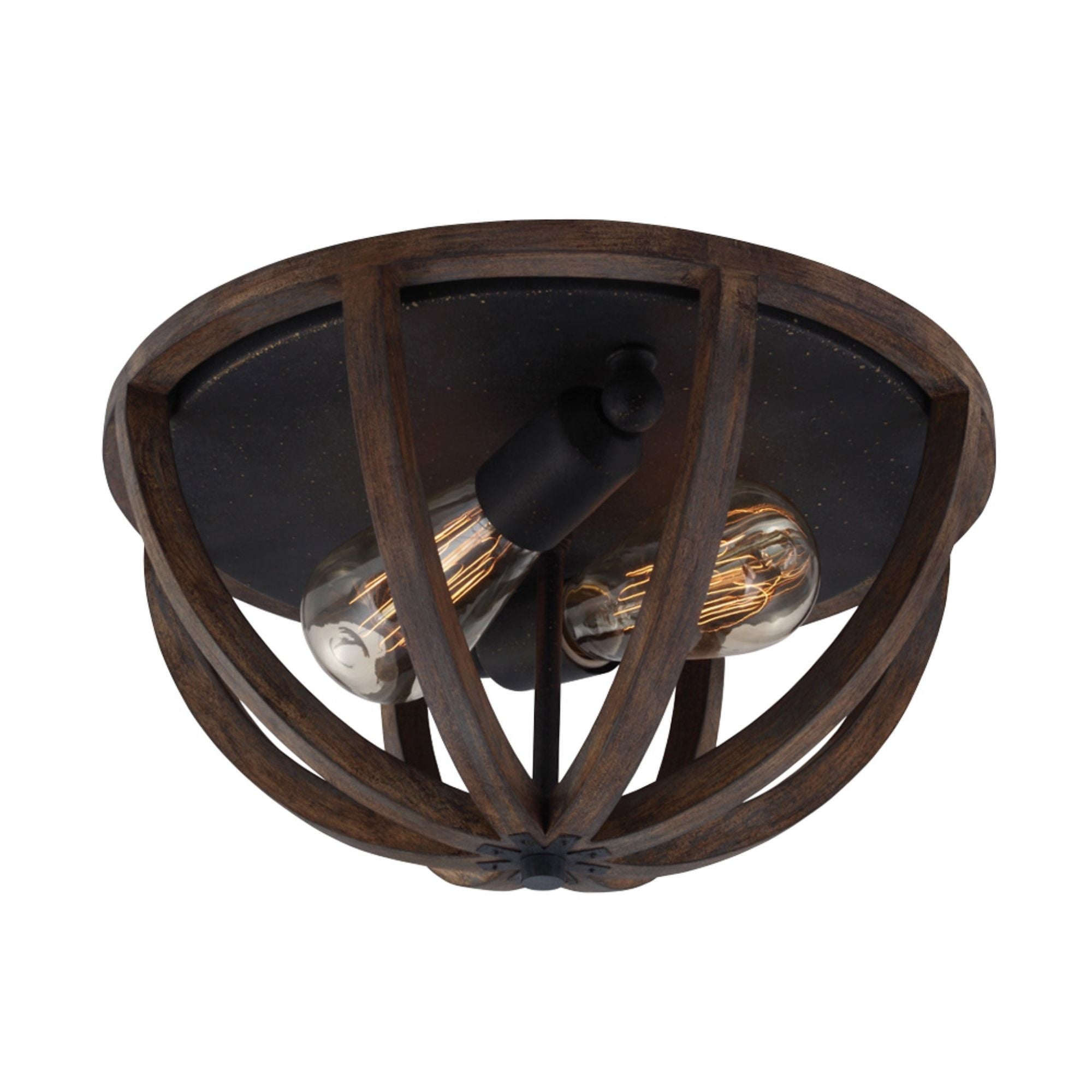 Sean Lavin Allier Flush Mount in Weathered Oak Wood / Antique Forged Iron