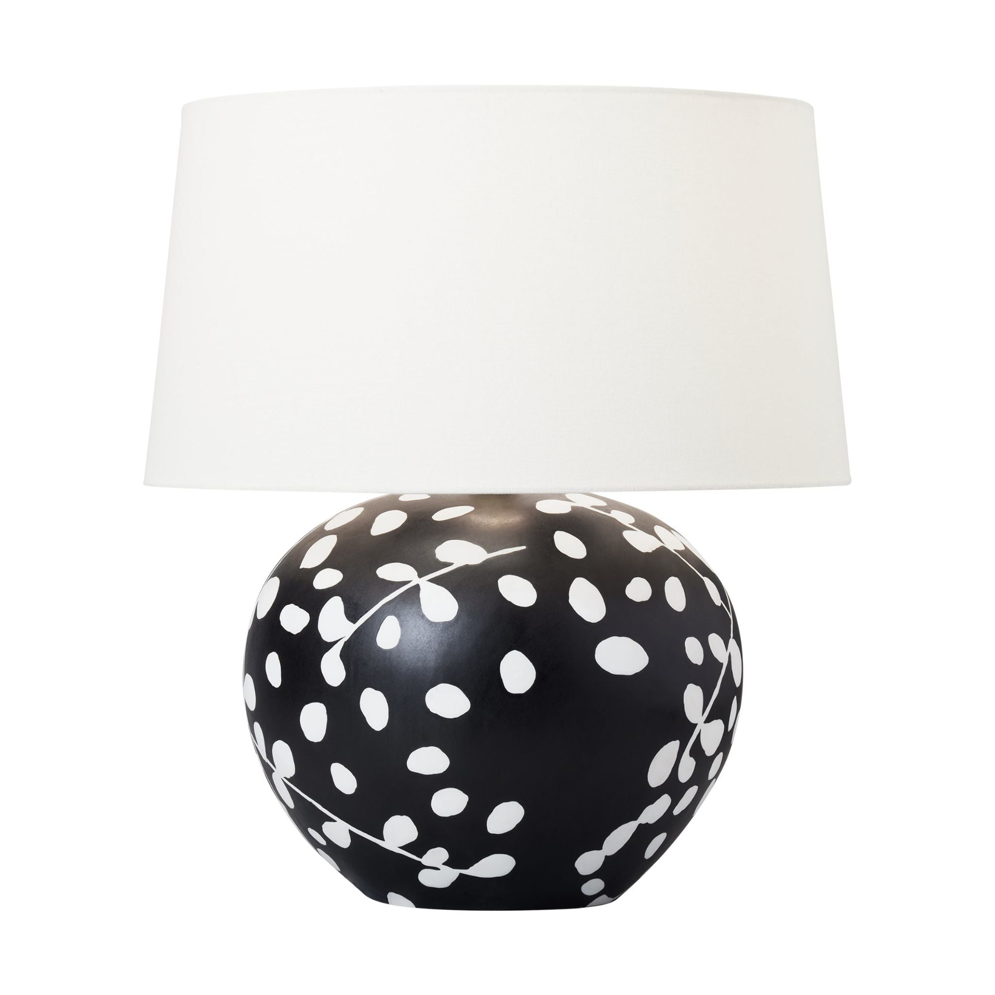 Hable Nan Table Lamp in White Leather W Black Leather