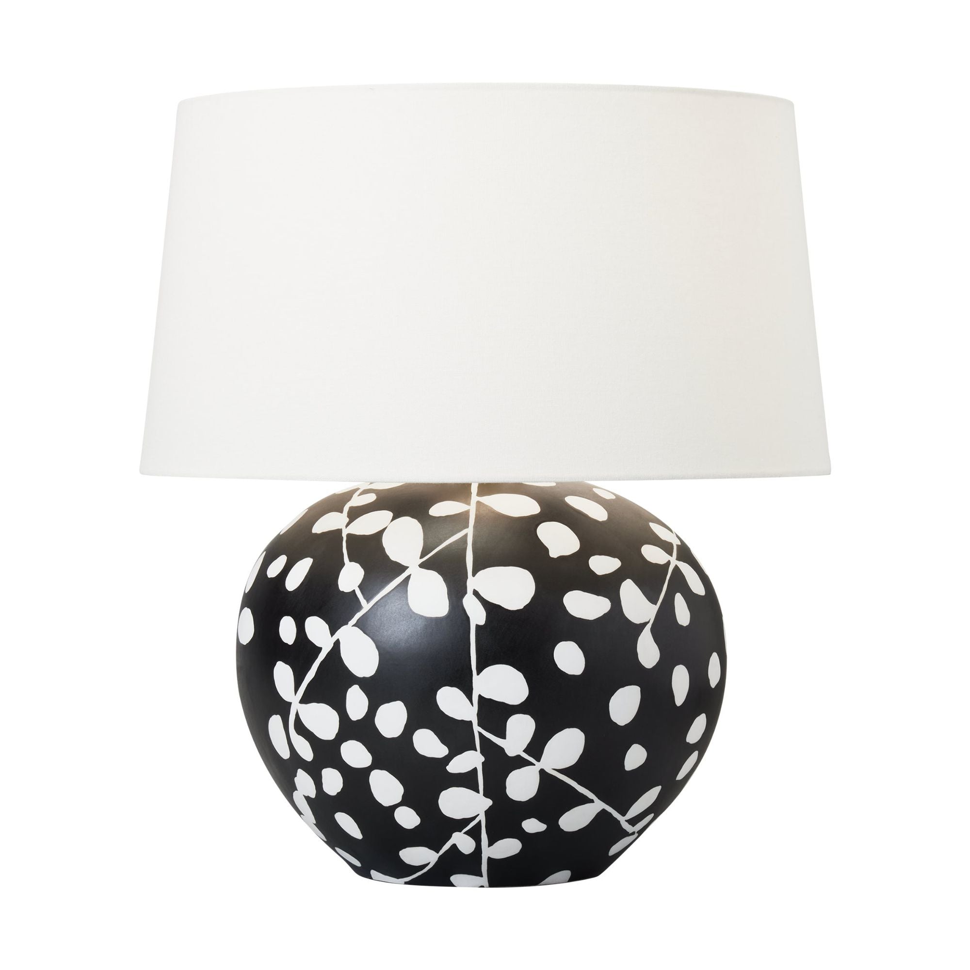 Hable Nan Table Lamp in White Leather W Black Leather