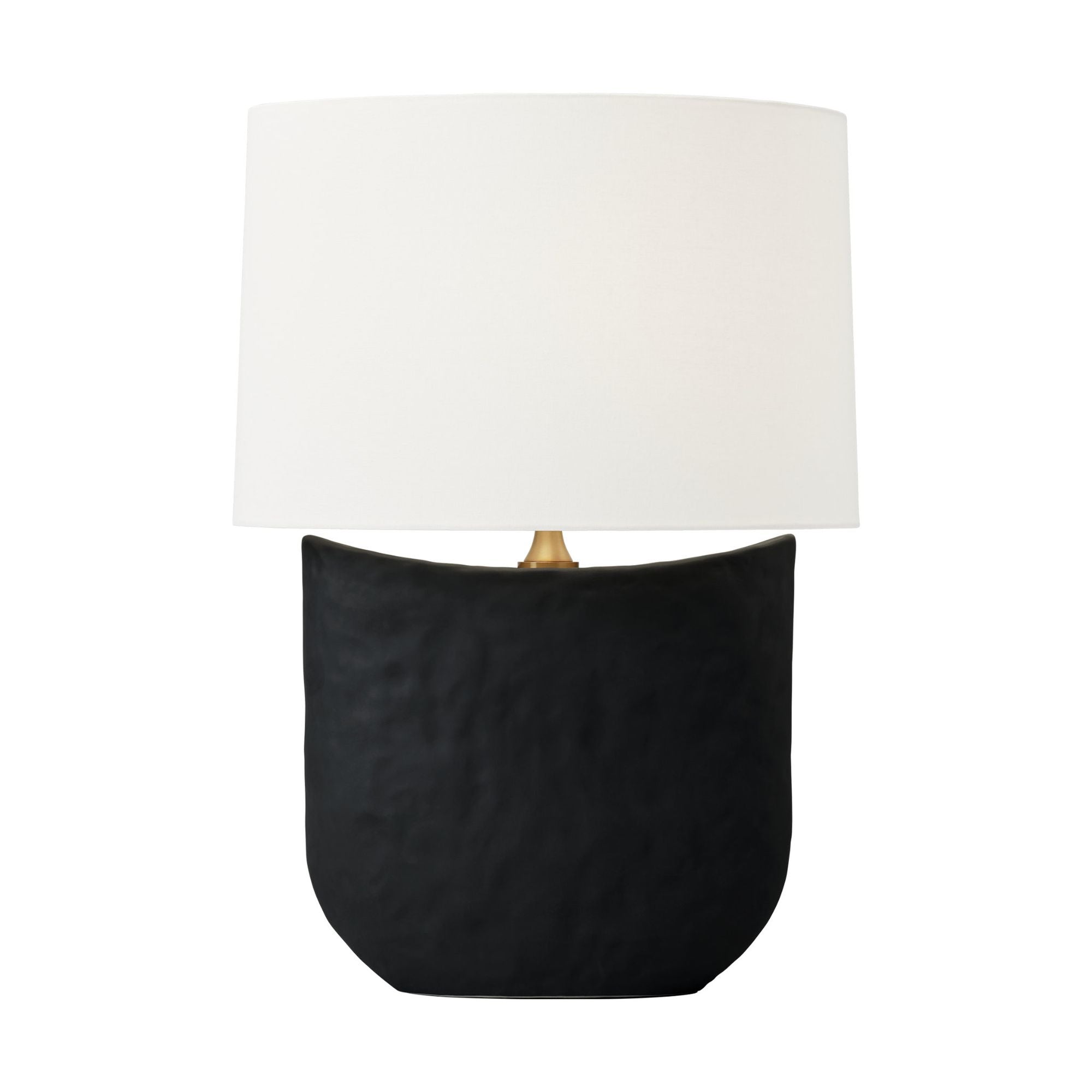 Hable Cenotes Table Lamp in Rough Black Ceramic