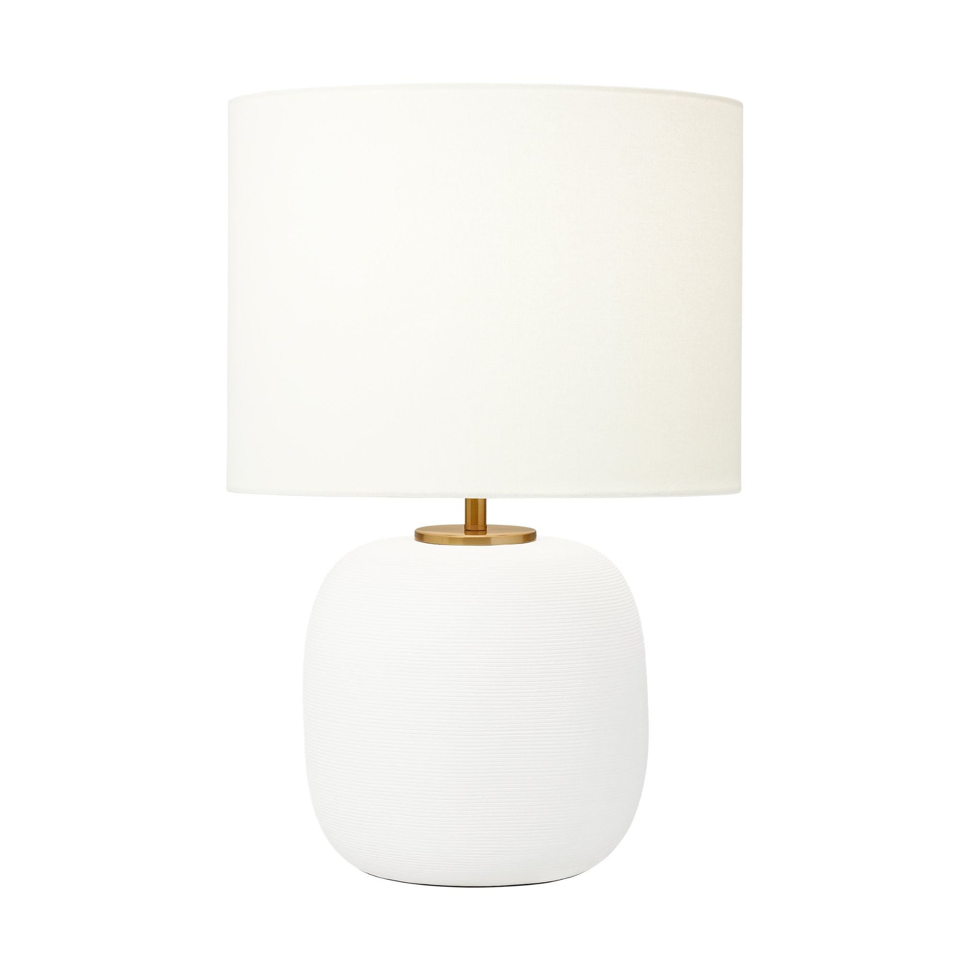 Hable Fanny Wide Table Lamp in Matte White Ceramic