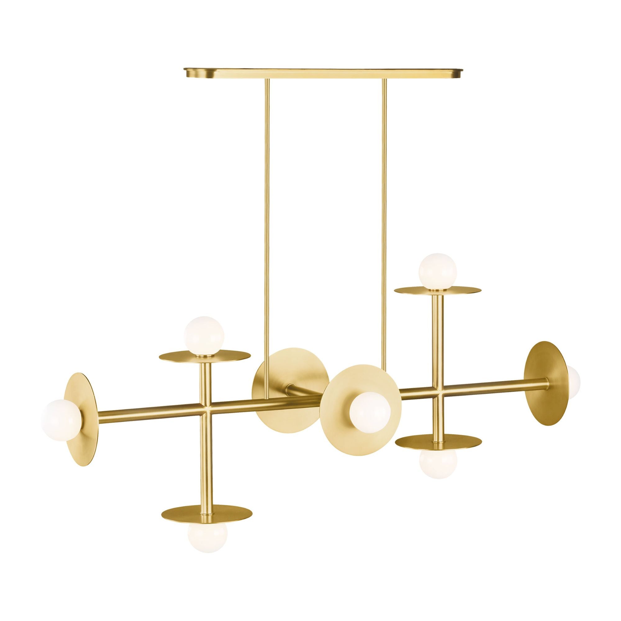 Kelly Wearstler Nodes Large Linear Chandelier in Burnished Brass
